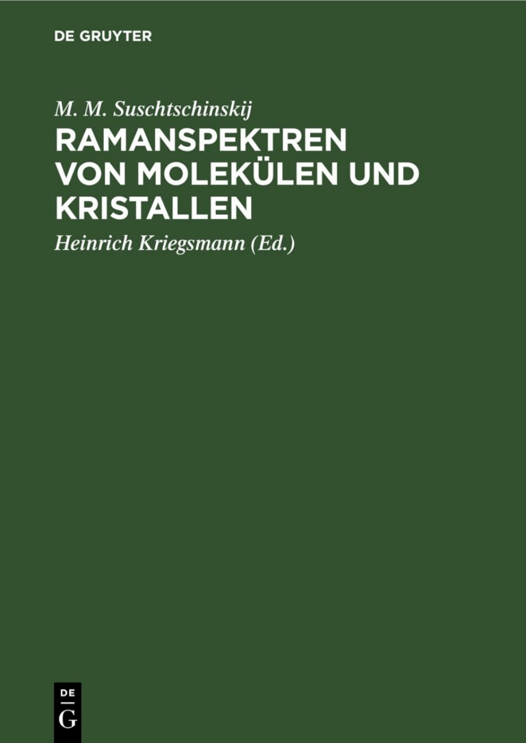 Ramanspektren von MolekÃ¼len und Kristallen 1st Edition â€“ PDF/EPUB Version Downloadable