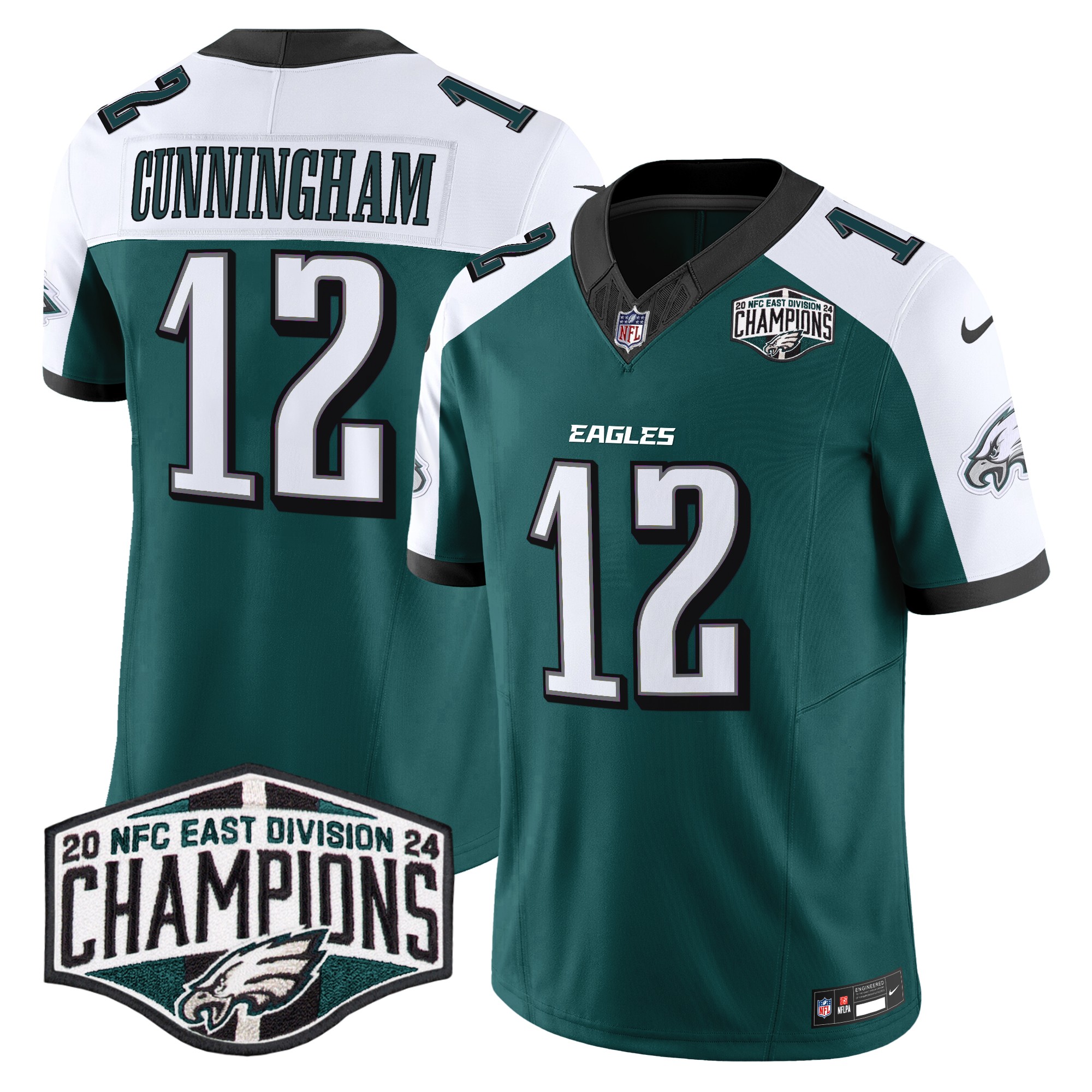 Randall Cunningham Men's Philadelphia Eagles 2024 NFC East Division Champions Vapor Limited Green Alternate Jersey - All Stitched