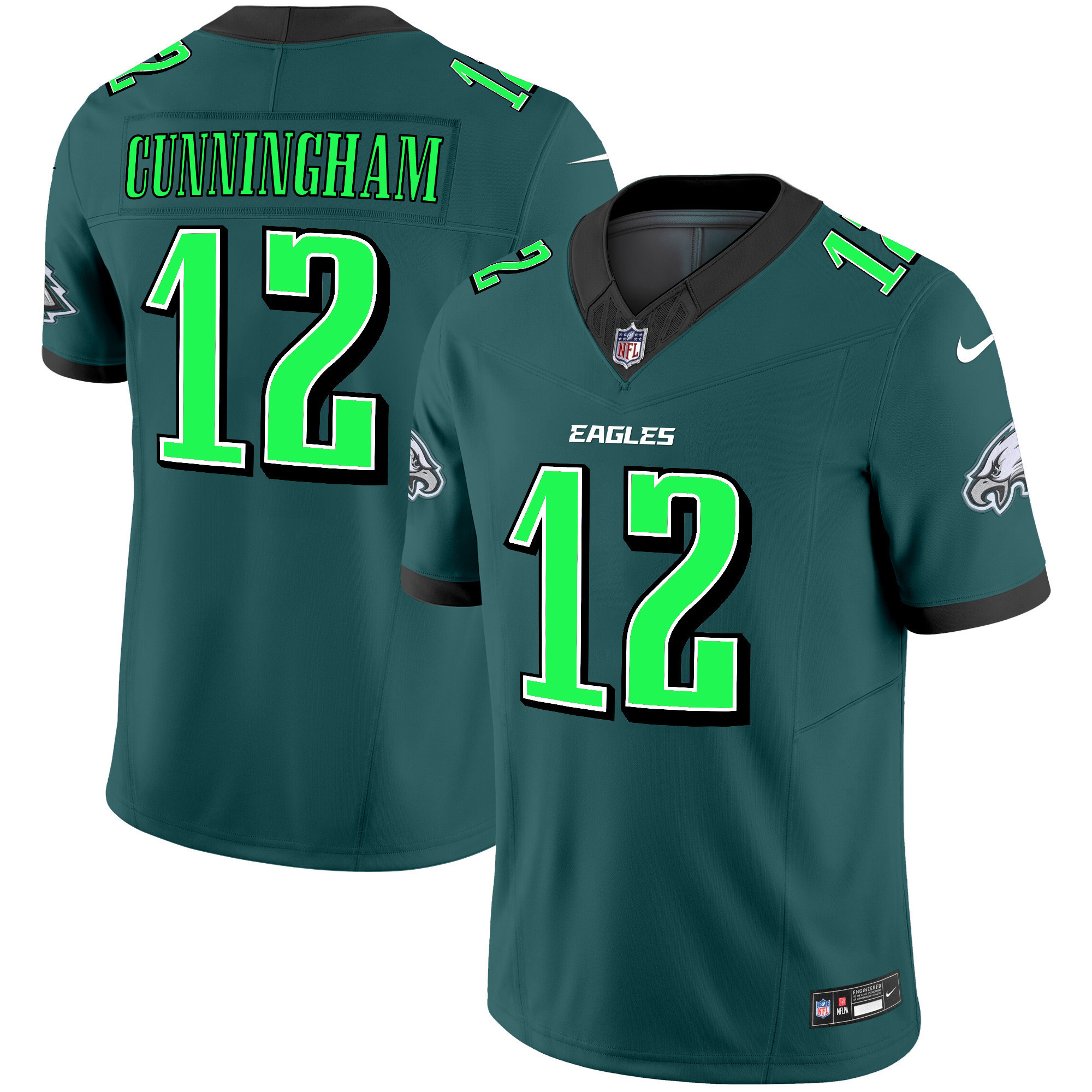 Randall Cunningham Men's Philadelphia Eagles 2024 Practice Vapor Limited Midnight Green Jersey - All Stitched