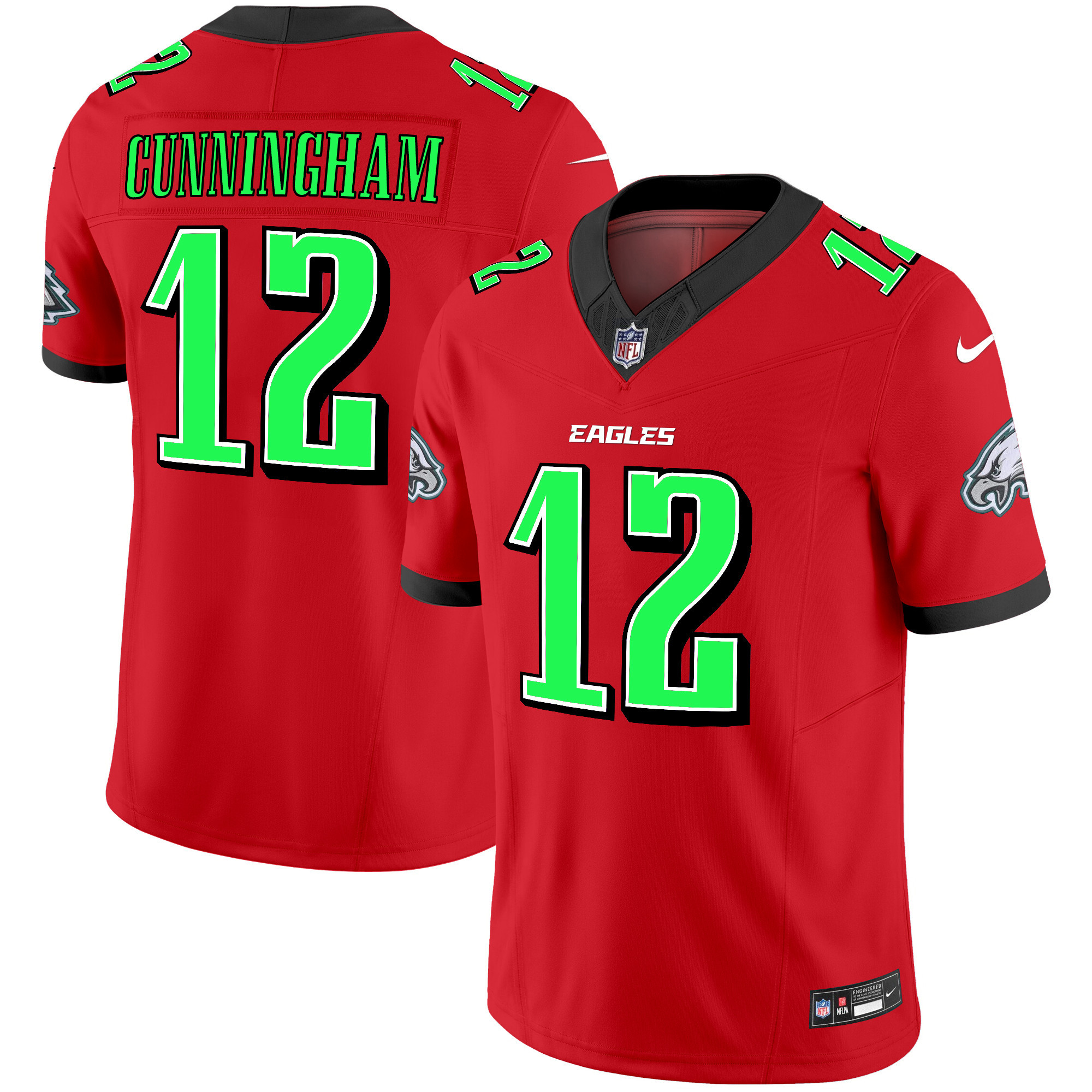 Randall Cunningham Men's Philadelphia Eagles 2024 Practice Vapor Limited Red Jersey - All Stitched