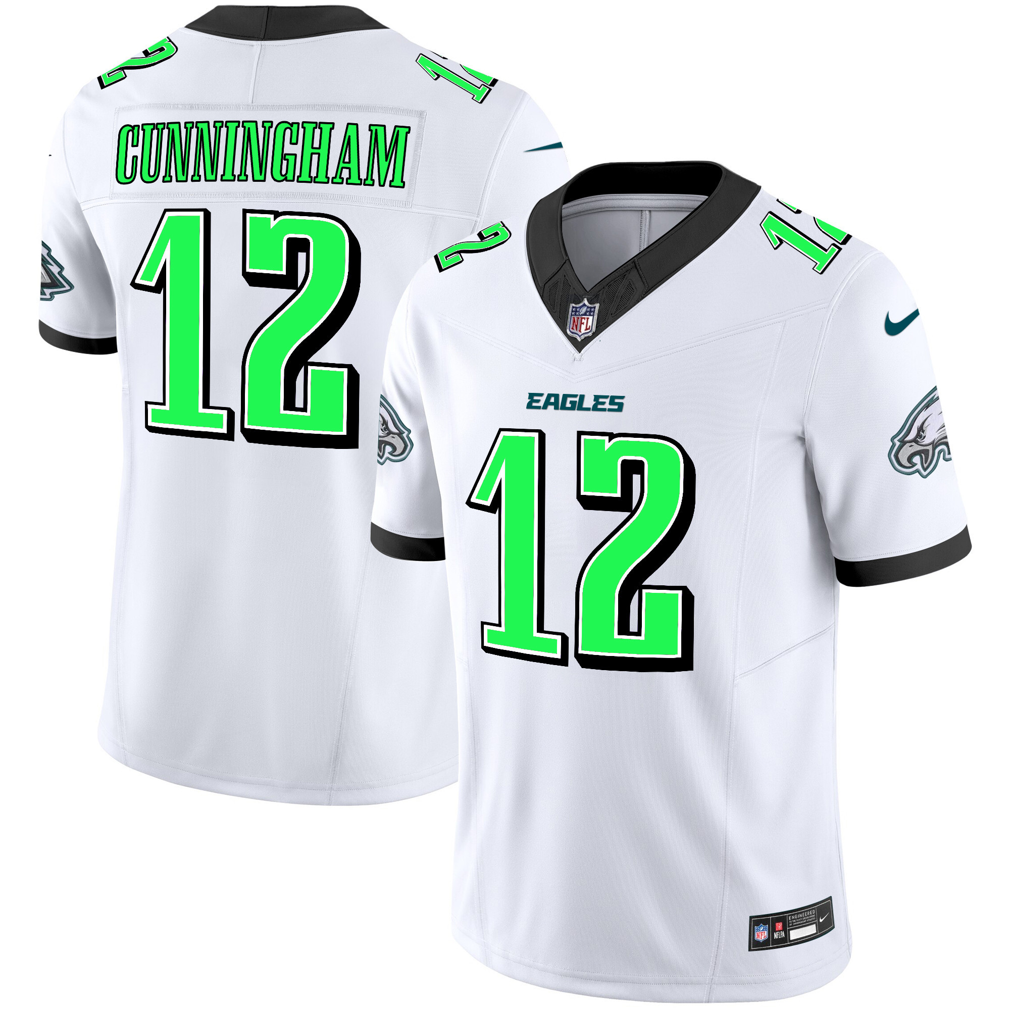 Randall Cunningham Men's Philadelphia Eagles 2024 Practice Vapor Limited White Jersey - All Stitched