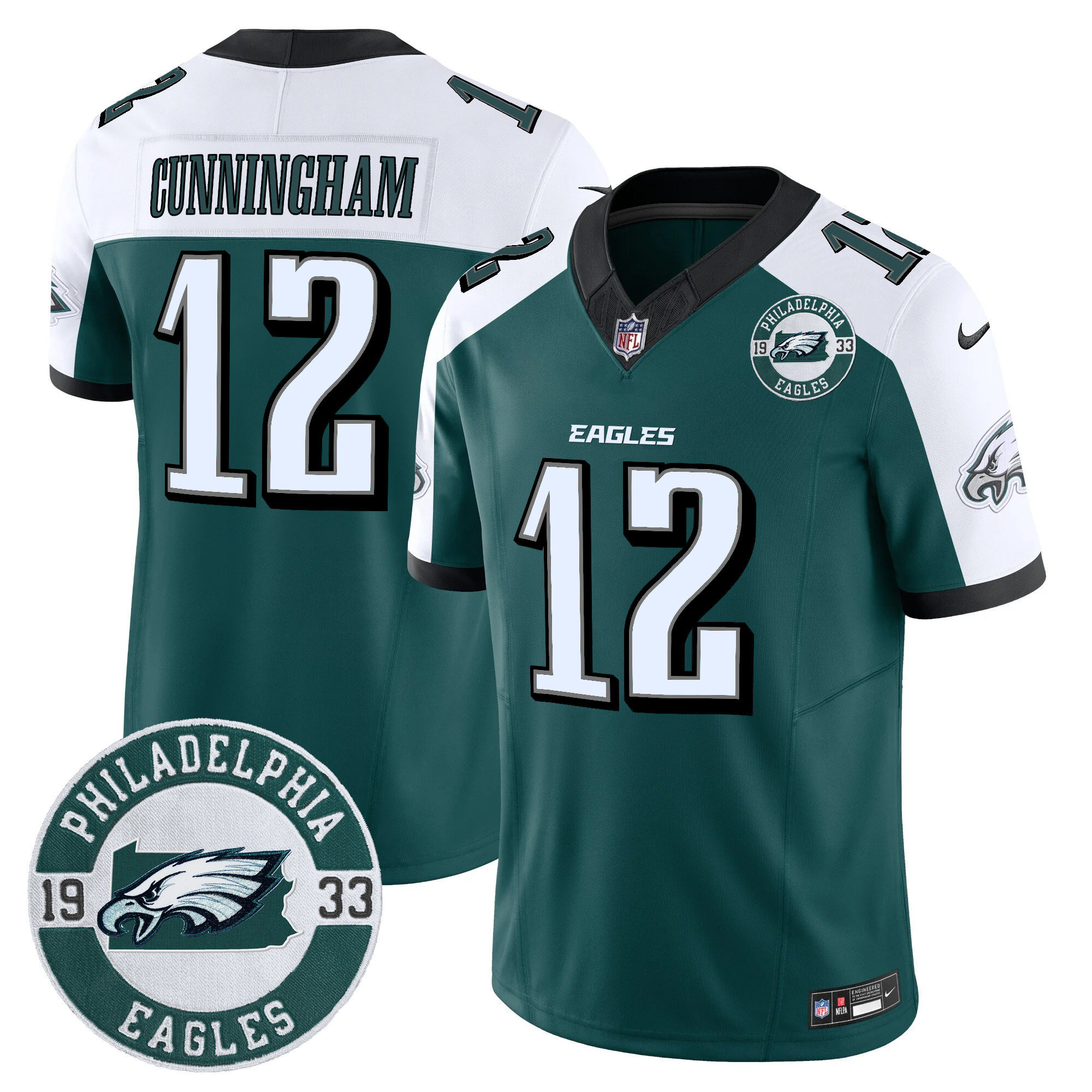 Randall Cunningham Men's Philadelphia Eagles 2024 Vapor Limited Alternate Jersey - All Stitched