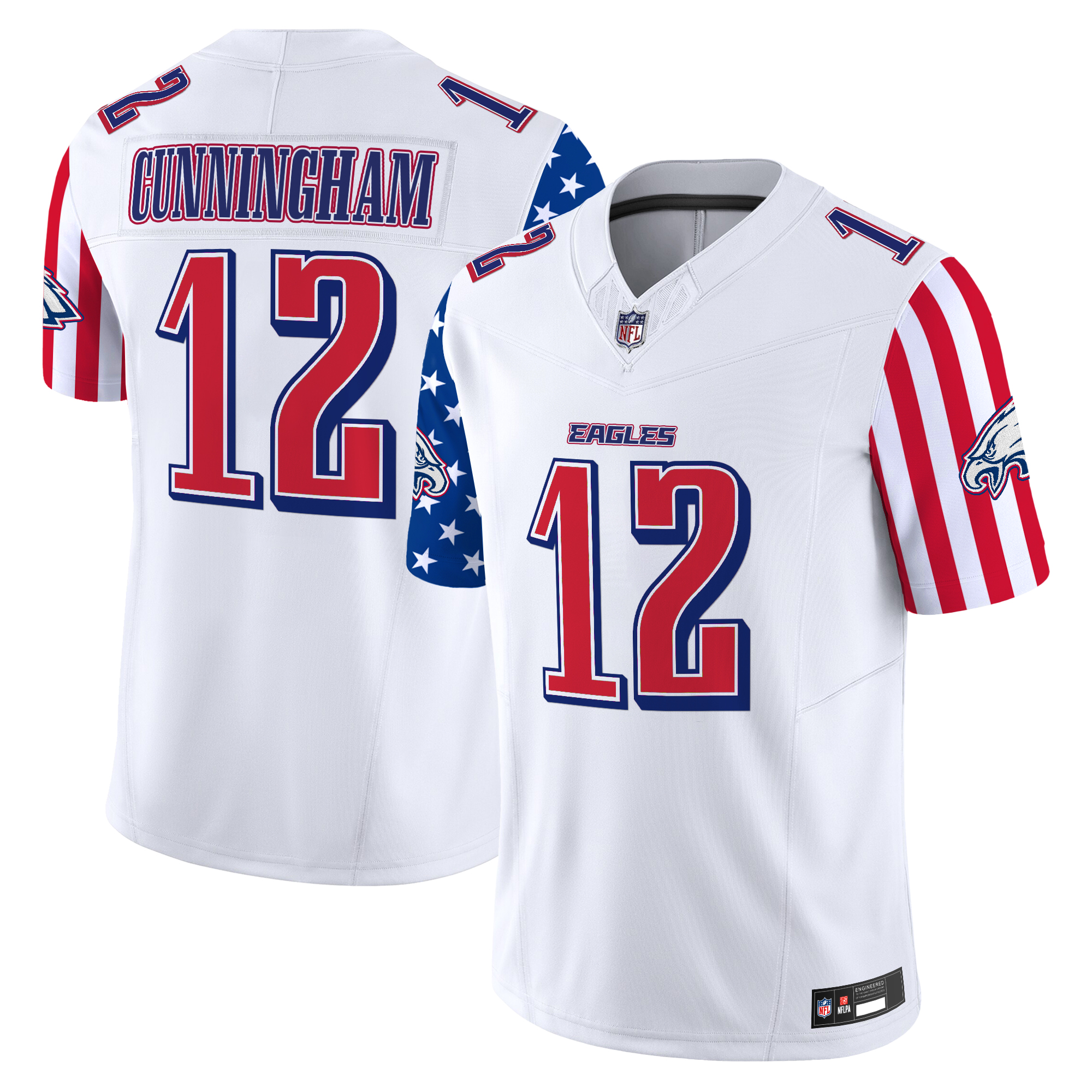 Randall Cunningham Men's Philadelphia Eagles 2025 Independence Day Vapor Limited White Jersey - All Stitched