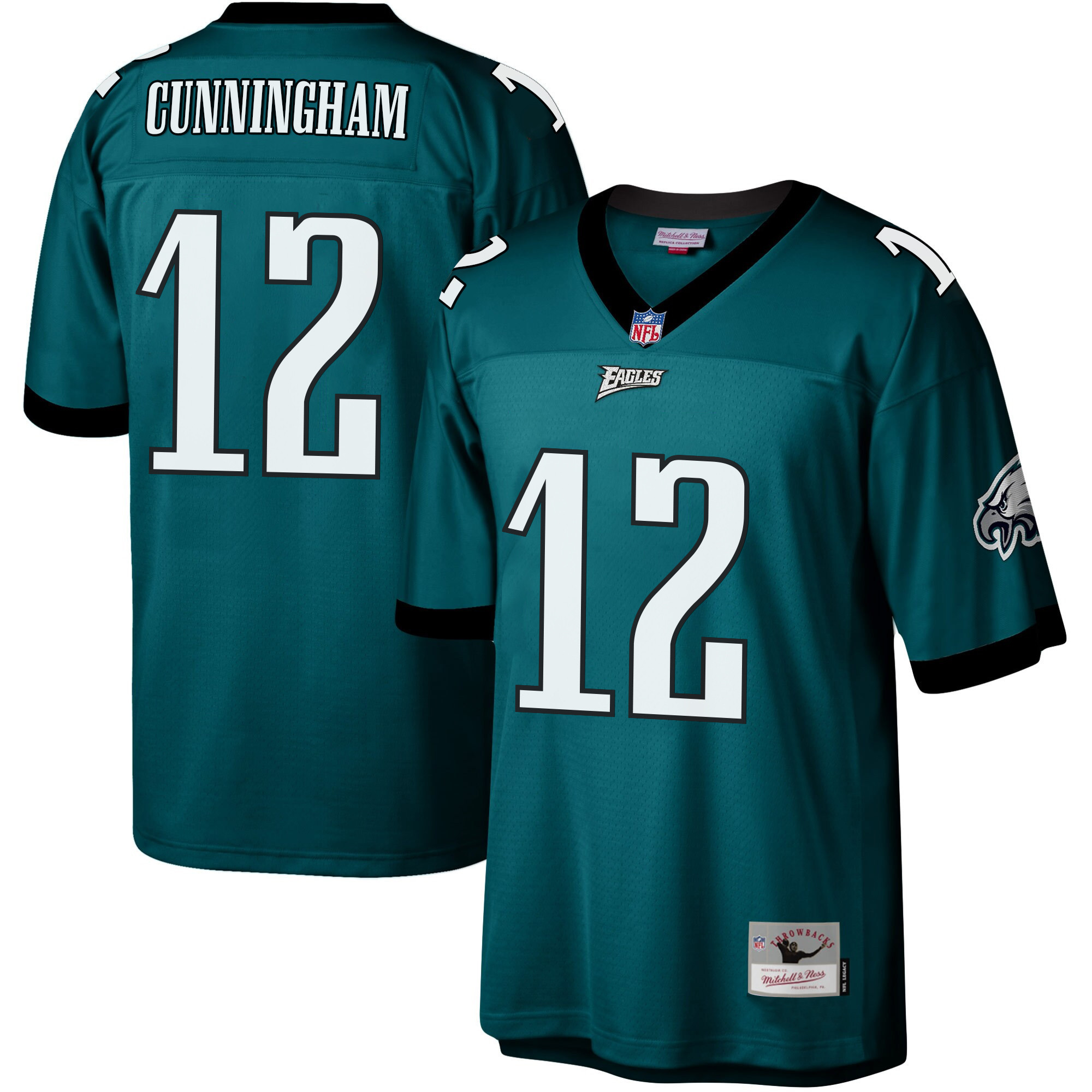 Randall Cunningham Men's Philadelphia Eagles Big & Tall Legacy Midnight Green Jersey - All Stitched