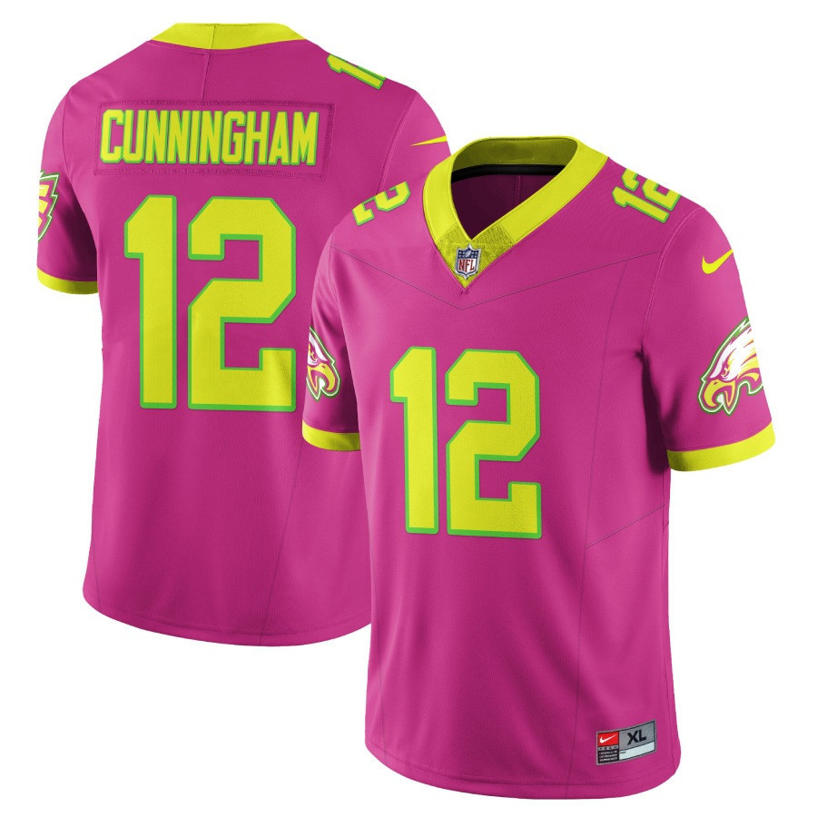 Randall Cunningham Men's Philadelphia Eagles City Edition Vapor Limited Pink Jersey - All Stitched
