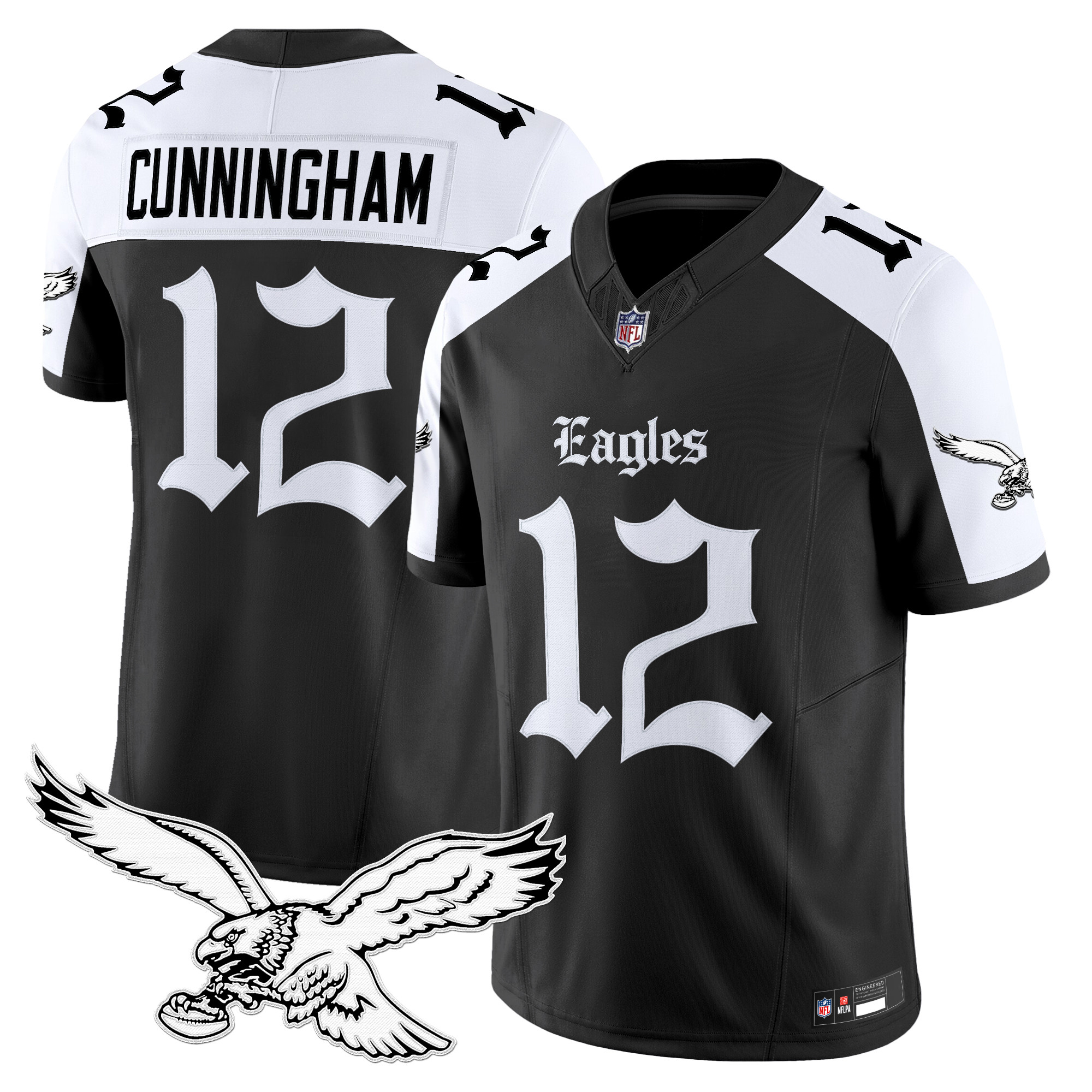 Randall Cunningham Men's Philadelphia Eagles 'Gothic Philly Edition' Vapor Limited Alternate Jersey - All Stitched