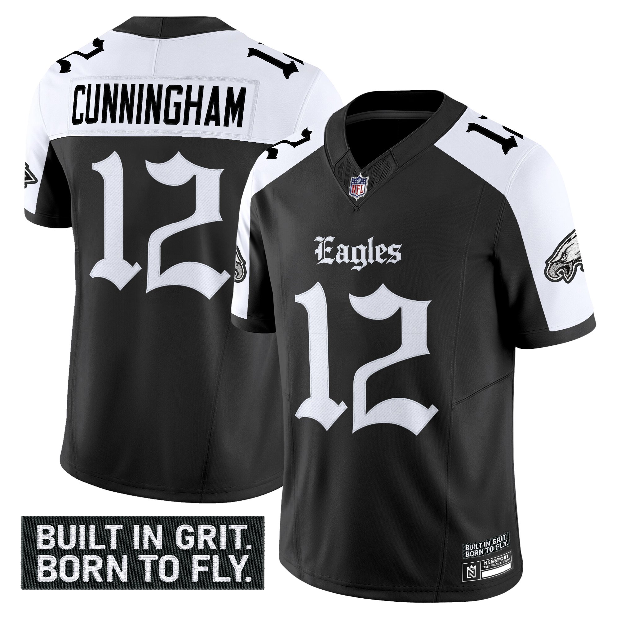Randall Cunningham Men's Philadelphia Eagles 'Gothic Philly Edition' Vapor Limited Alternate Jersey - All Stitched