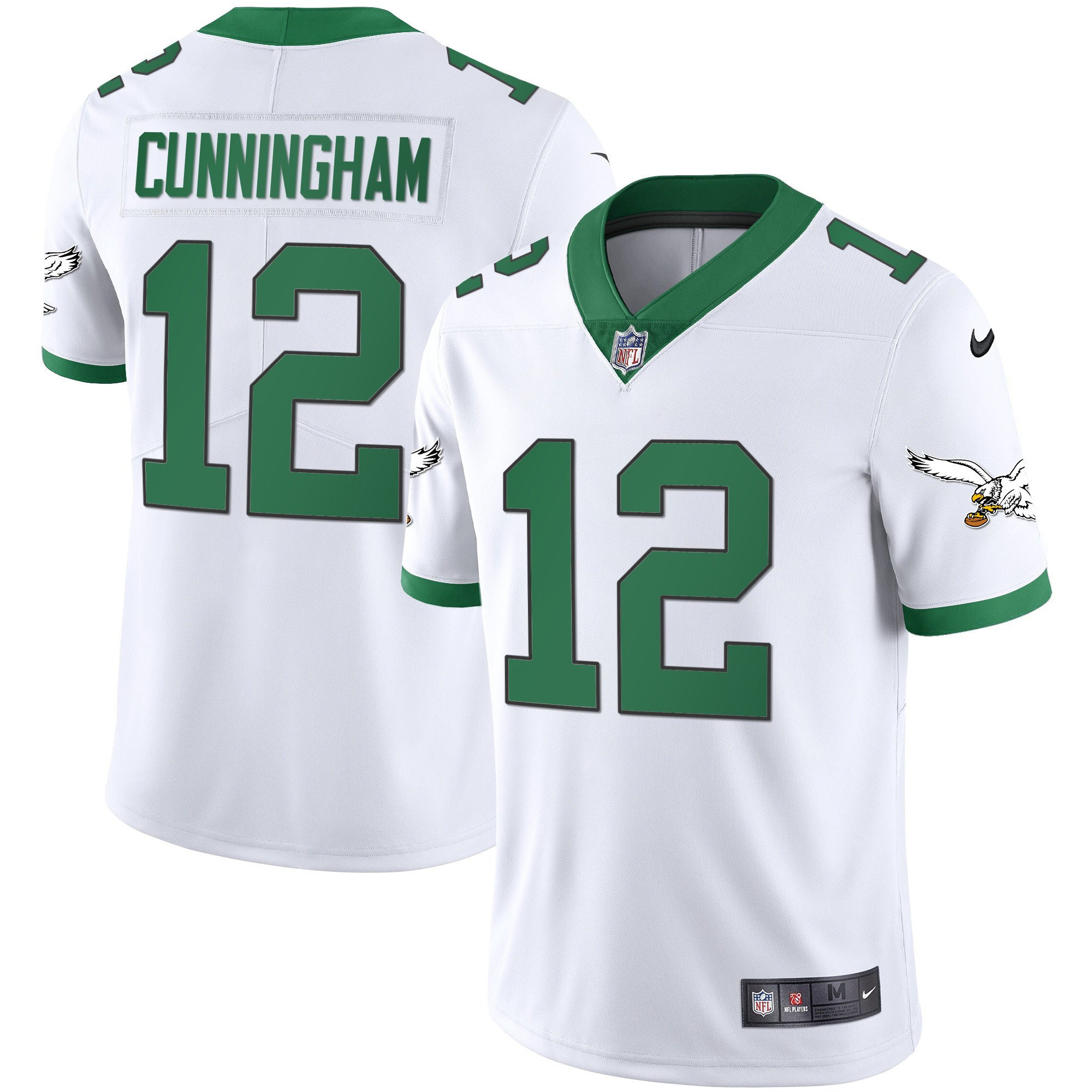 Randall Cunningham Men's Philadelphia Eagles Kelly Green Gold Kelly White Jersey - All Stitched