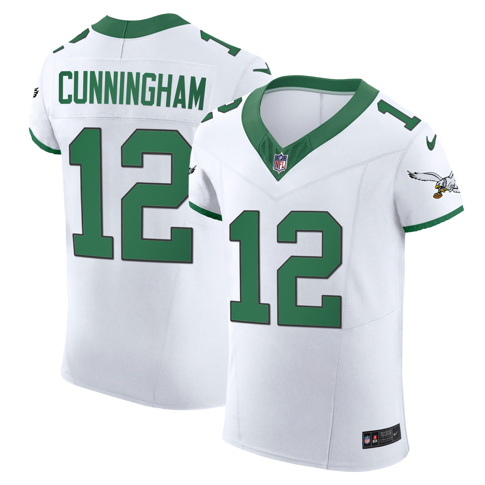 Randall Cunningham Men's Philadelphia Eagles Kelly Green Vapor Elite Kelly White Jersey - All Stitched