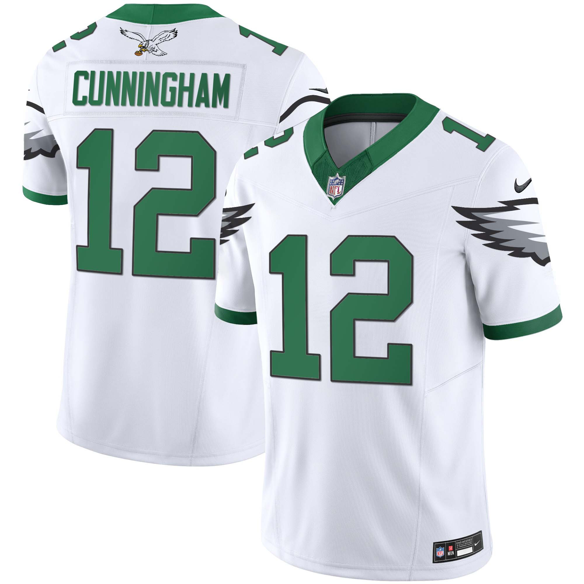 Randall Cunningham Men's Philadelphia Eagles Kelly Green Vapor Limited Kelly White Jersey - All Stitched