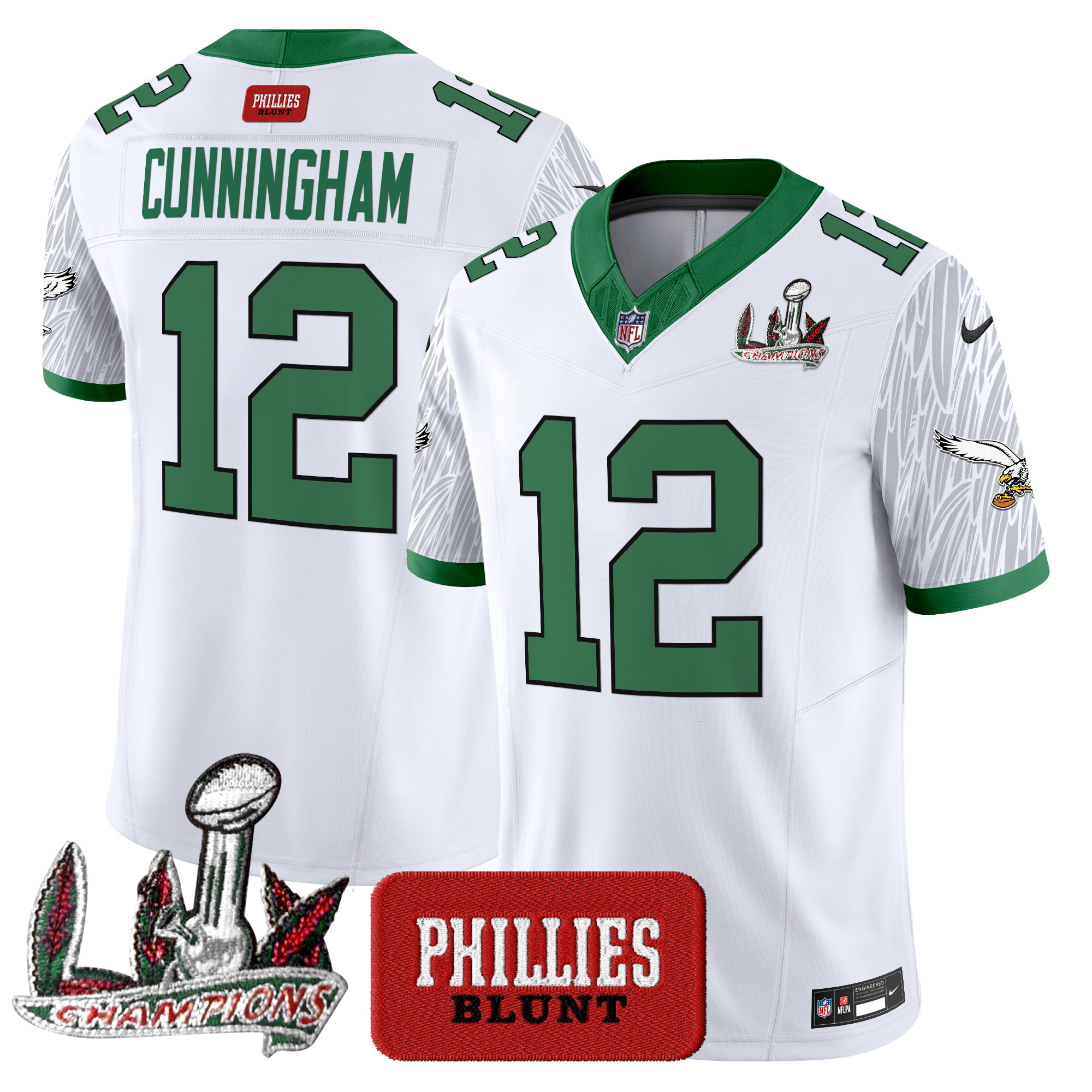 Randall Cunningham Men's Philadelphia Eagles Phillies Blunt Vapor Limited Jersey - Stitched White Jersey - All Stitched