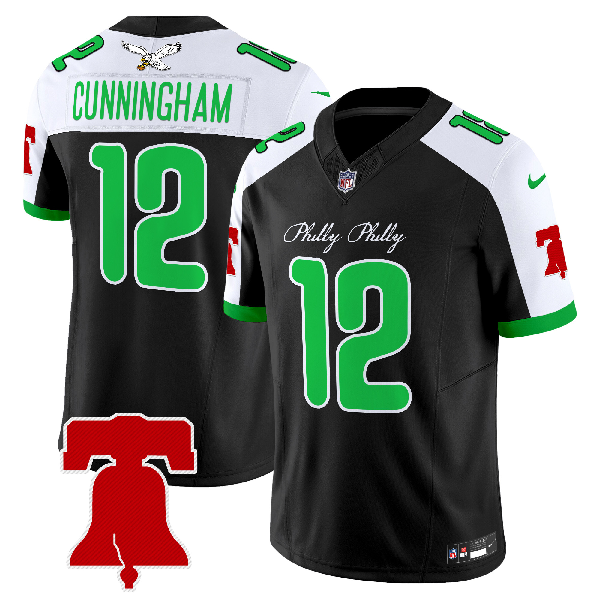 Randall Cunningham Men's Philadelphia Eagles Philly Phanatic Style Vapor Limited Black Alternate Jersey - All Stitched