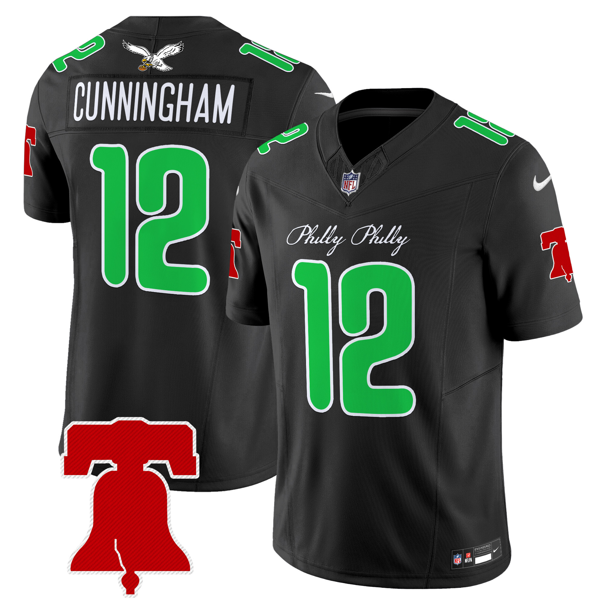 Randall Cunningham Men's Philadelphia Eagles Philly Phanatic Style Vapor Limited Black Jersey - All Stitched