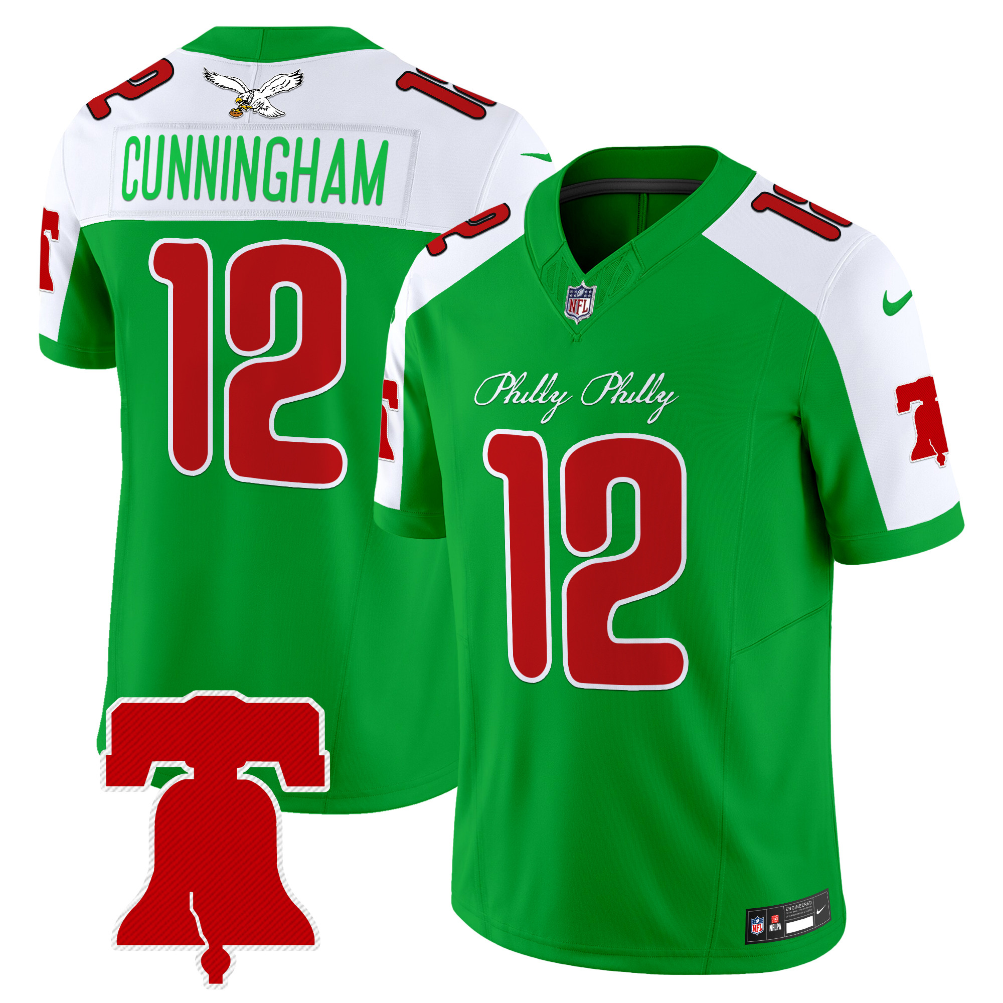 Randall Cunningham Men's Philadelphia Eagles Philly Phanatic Style Vapor Limited Kelly Alternate Jersey - All Stitched