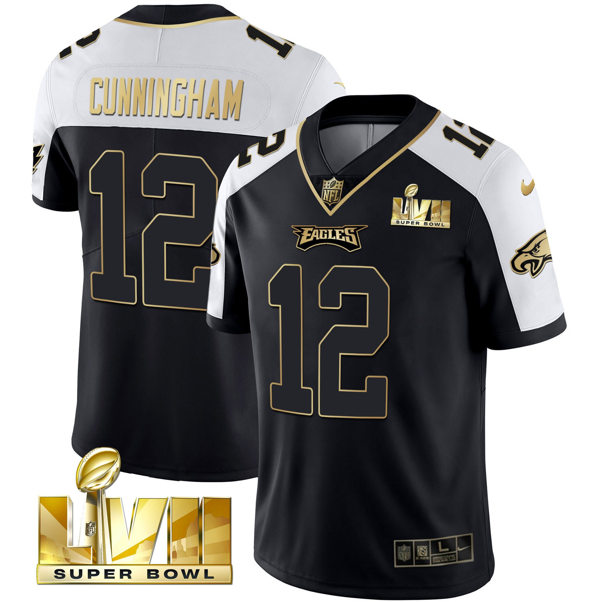 Randall Cunningham Men's Philadelphia Eagles Super Bowl Vapor Gold Alternate Jersey - All Stitched
