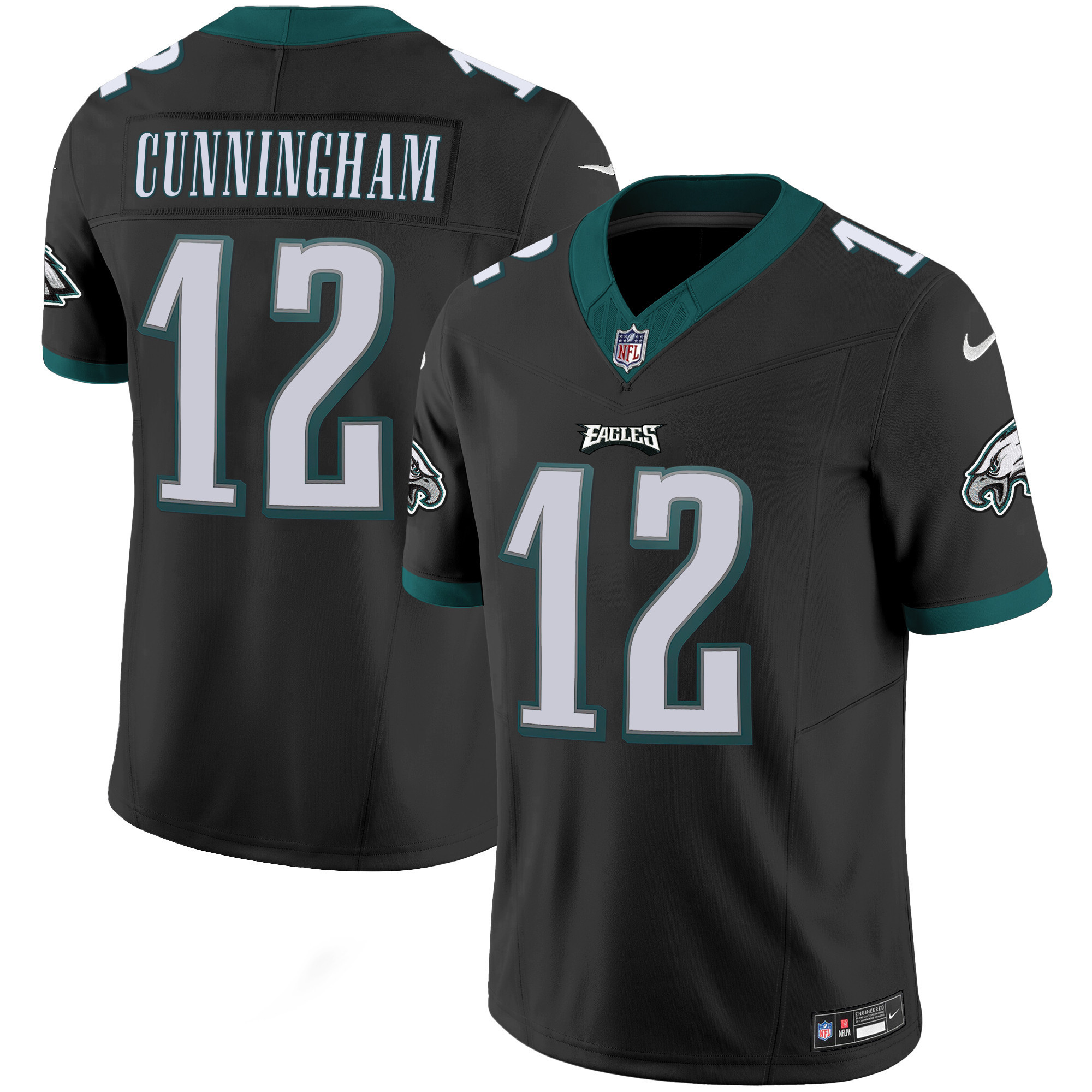 Randall Cunningham Men's Philadelphia Eagles Vapor Limited Black Jersey - All Stitched