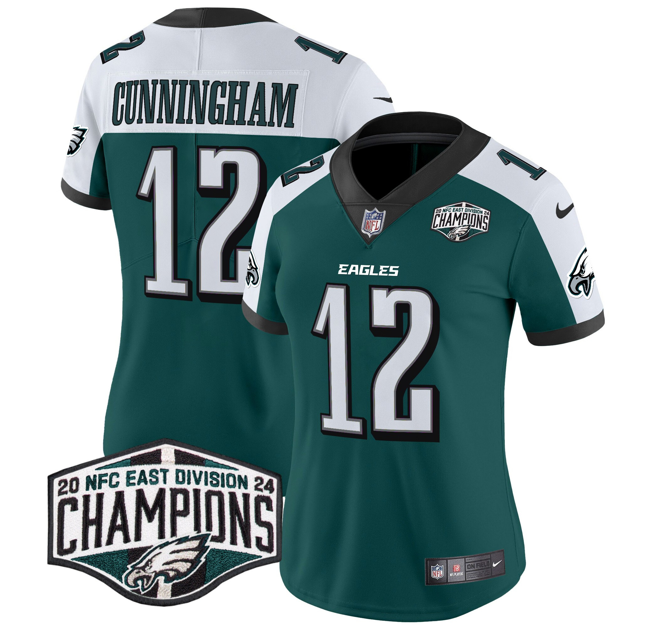 Randall Cunningham Women's Philadelphia Eagles 2024 NFC East Division Champions Vapor Limited Green Alternate Jersey - All Stitched