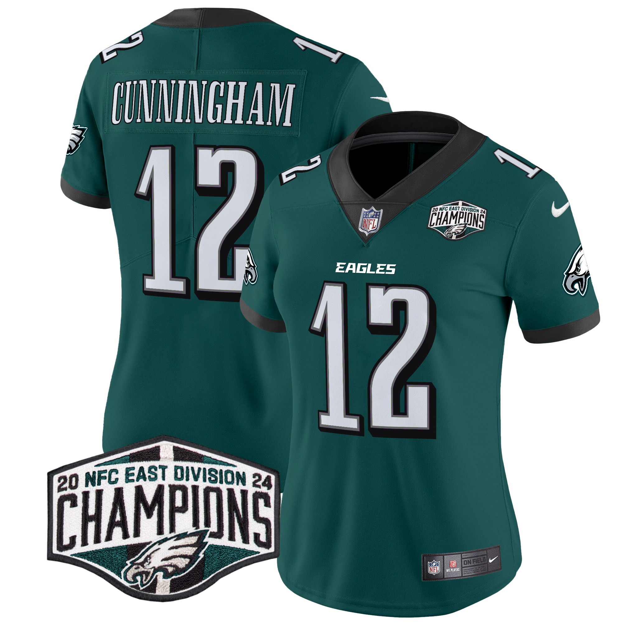 Randall Cunningham Women's Philadelphia Eagles 2024 NFC East Division Champions Vapor Limited Midnight Green Jersey - All Stitched