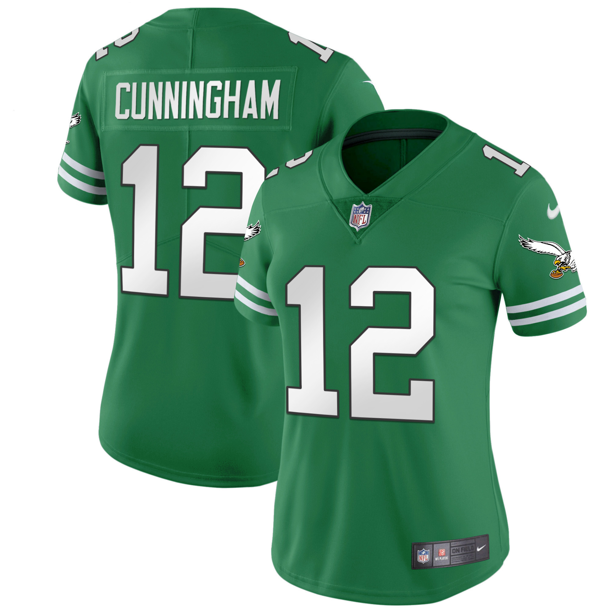 Randall Cunningham Women's Philadelphia Eagles Gold & Kelly Vapor Kelly Green Jersey - All Stitched