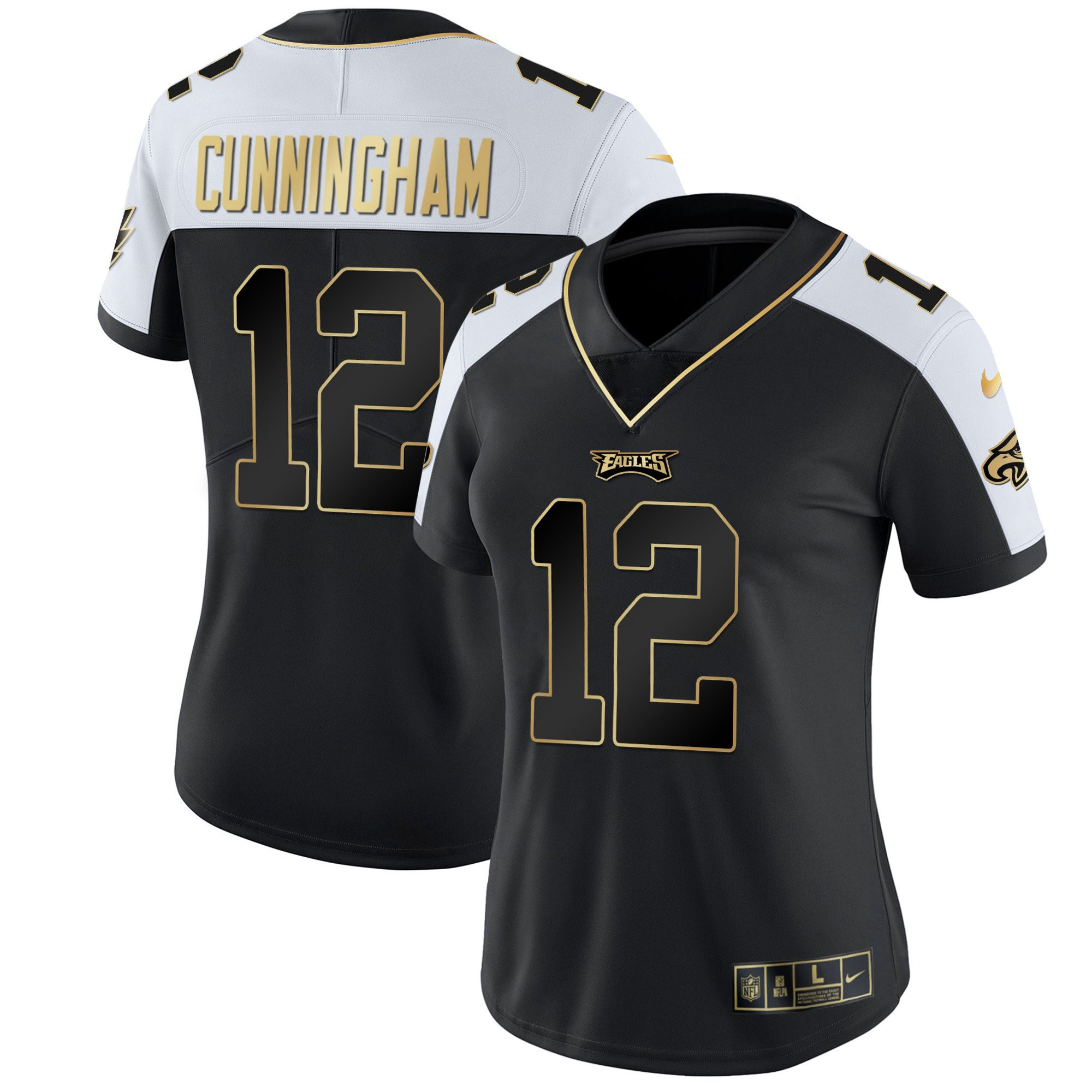 Randall Cunningham Women's Philadelphia Eagles Gold & Split Vapor - All Stitched Alternate Jersey - All Stitched
