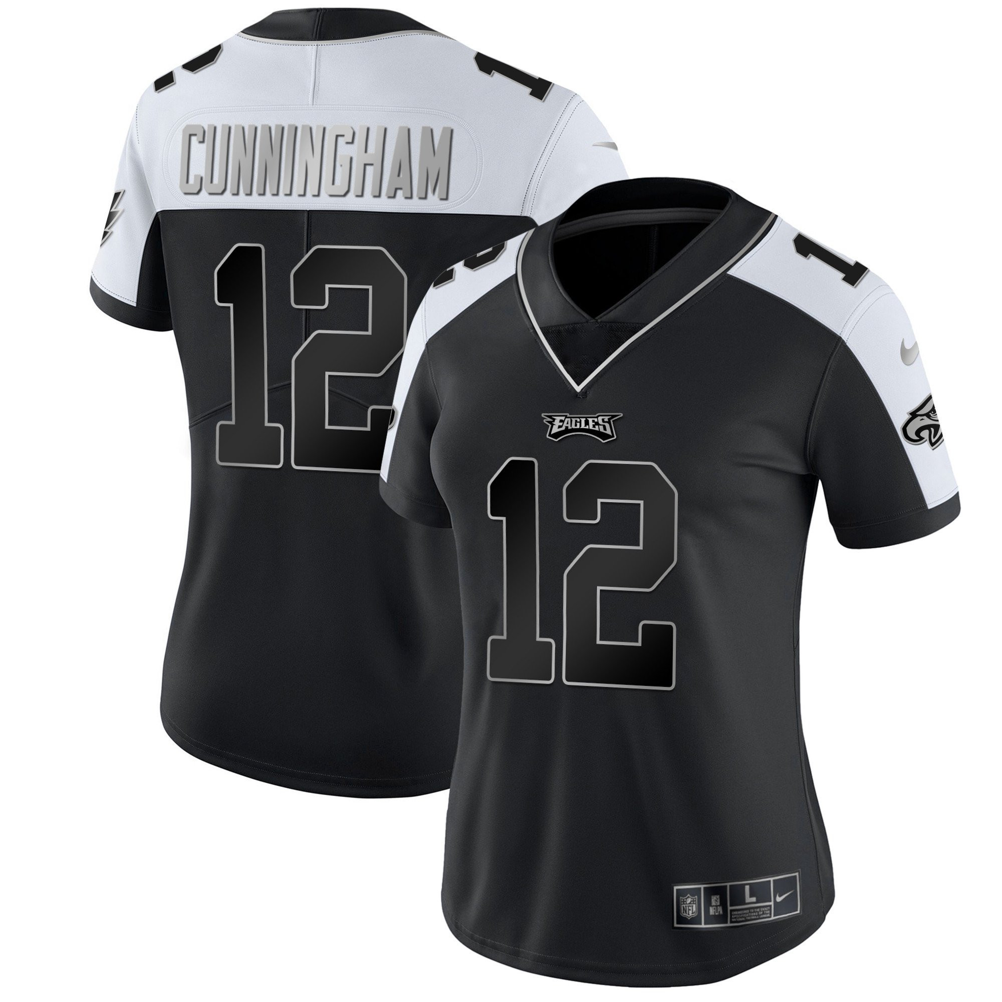Randall Cunningham Women's Philadelphia Eagles Gold & Split Vapor - All Stitched Alternate Silver Jersey - All Stitched