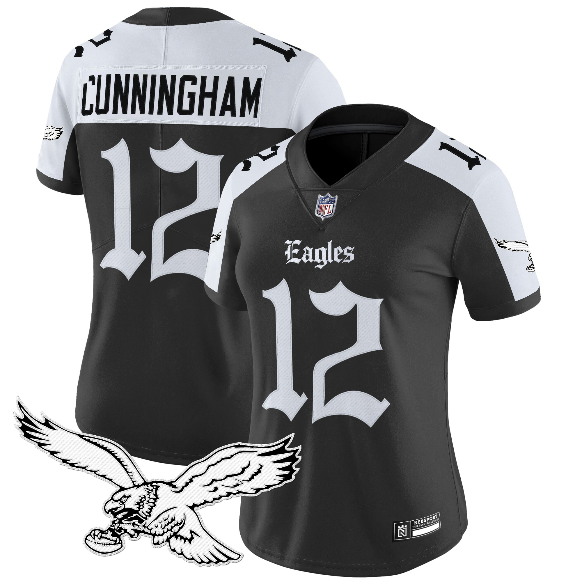 Randall Cunningham Women's Philadelphia Eagles 'Gothic Philly Edition' Vapor Limited Alternate Jersey - All Stitched