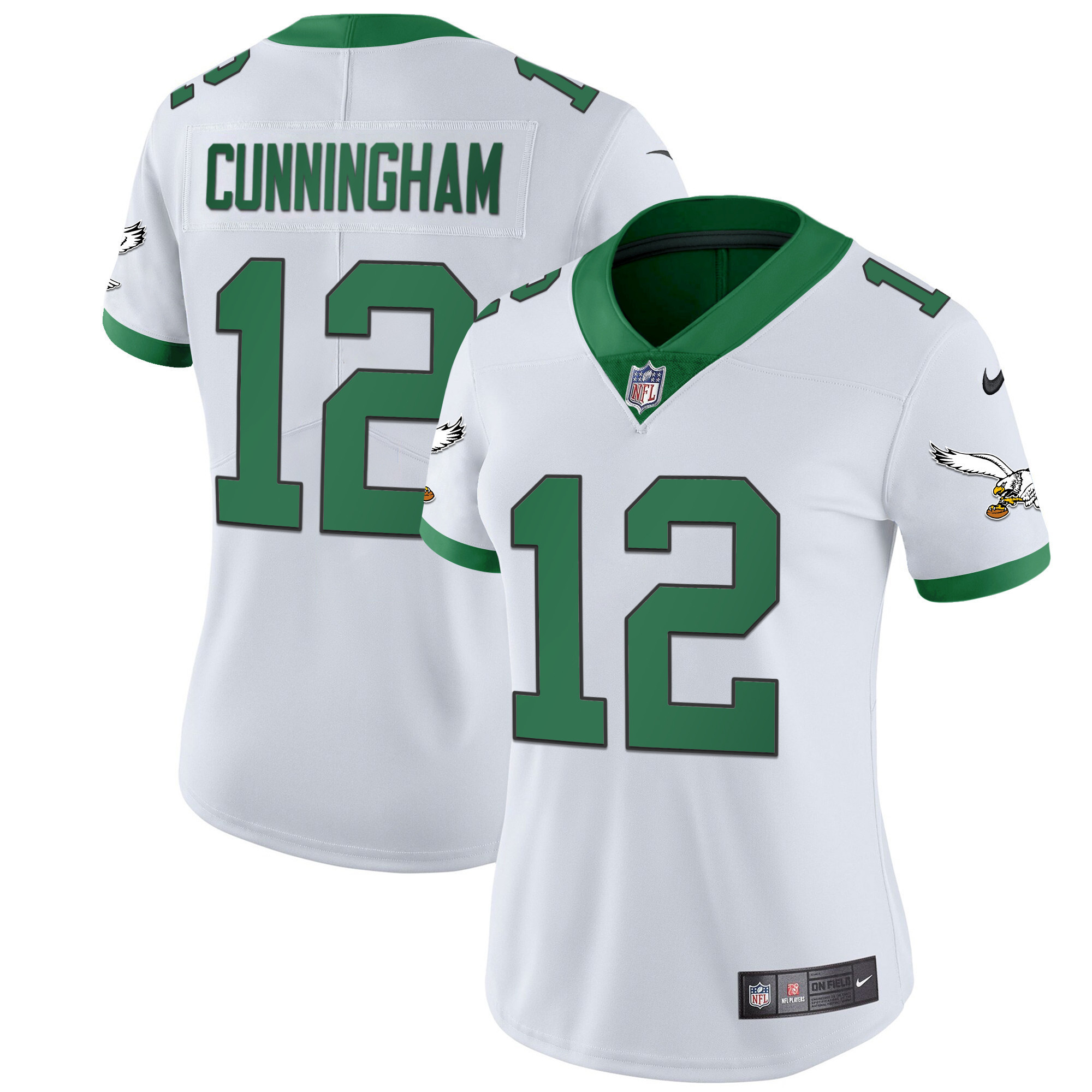 Randall Cunningham Women's Philadelphia Eagles Kelly Green Gold Kelly White Jersey - All Stitched