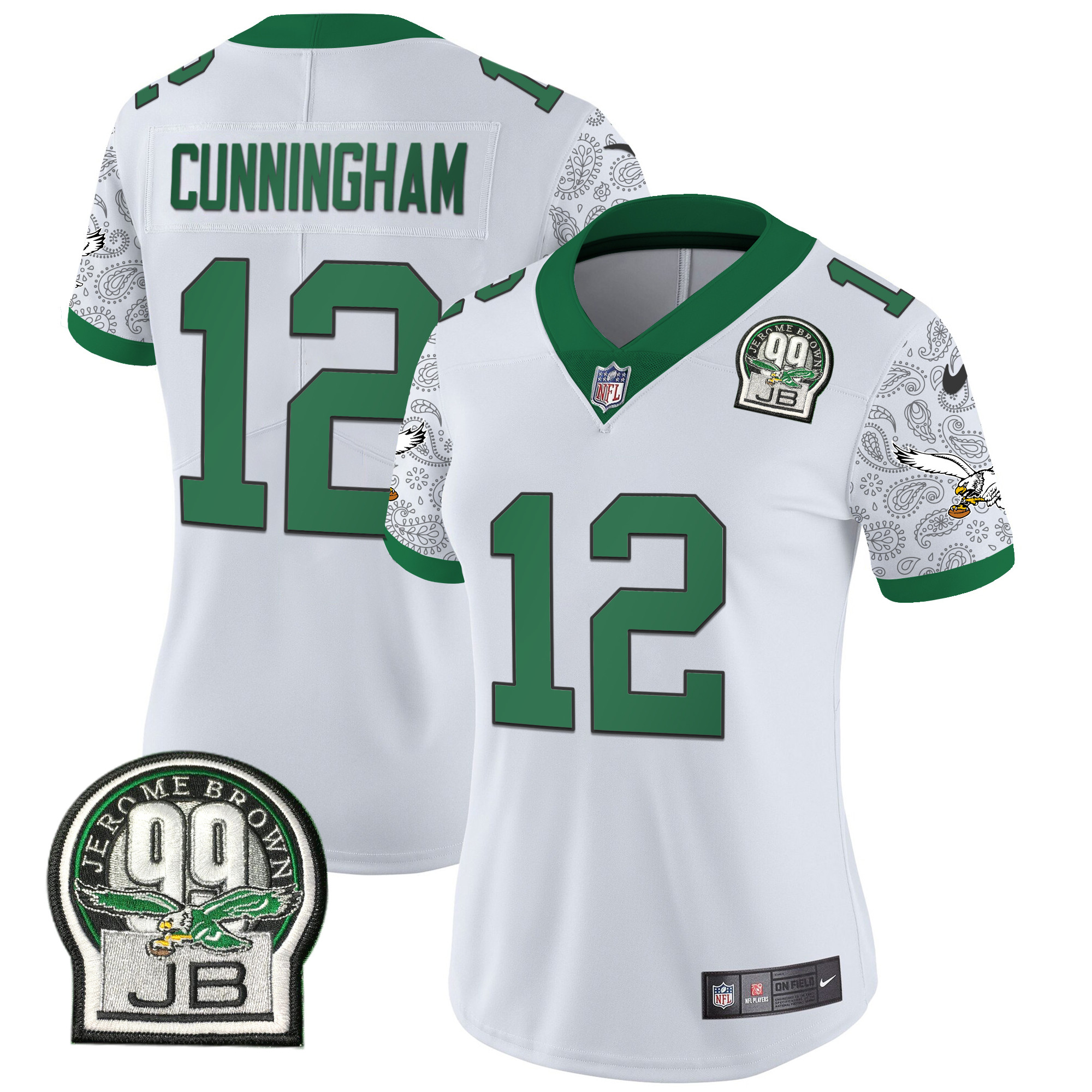 Randall Cunningham Women's Philadelphia Eagles Kelly Green Vapor Limited Kelly White Jersey - All Stitched