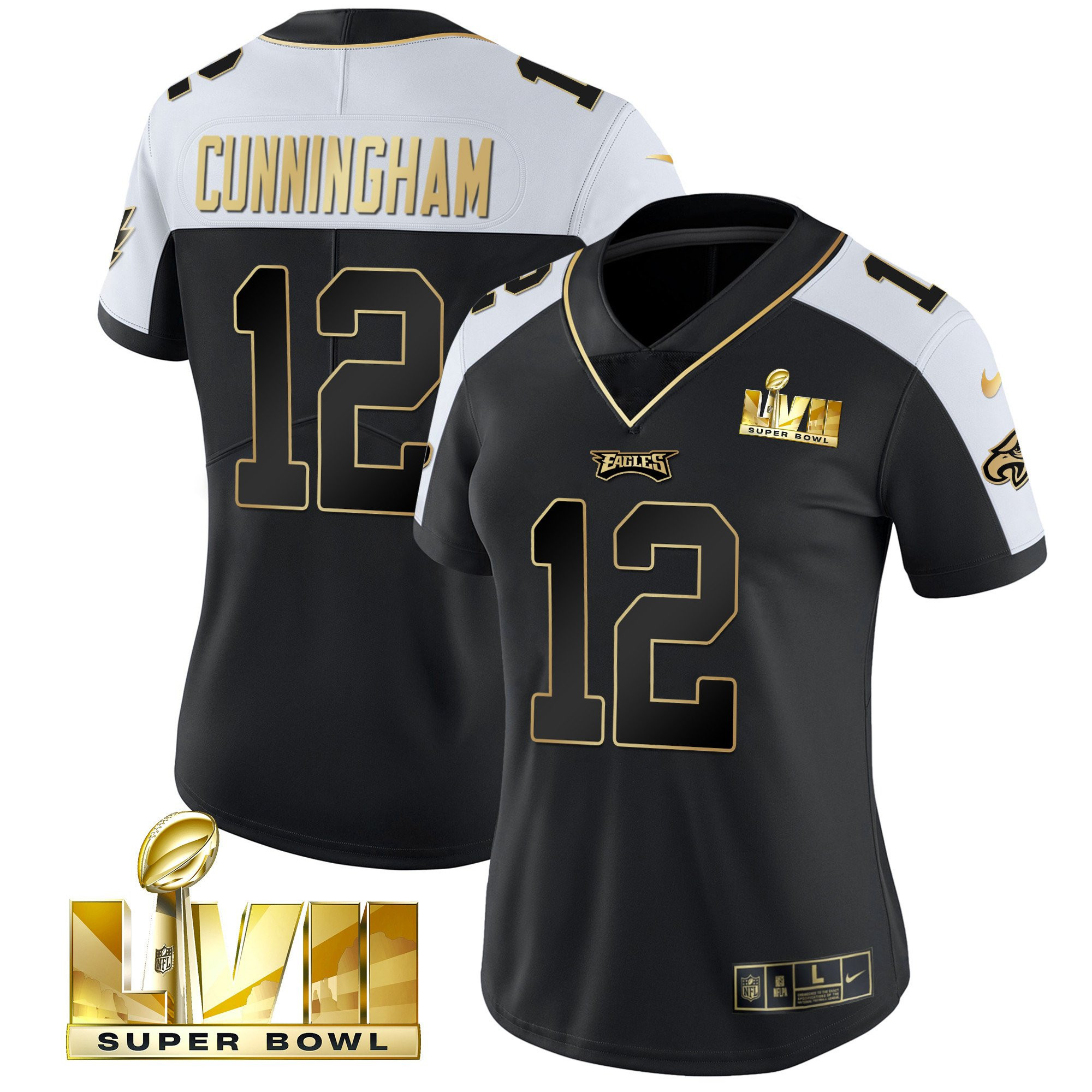 Randall Cunningham Women's Philadelphia Eagles Super Bowl LVII Gold Vapor Alternate Jersey - All Stitched