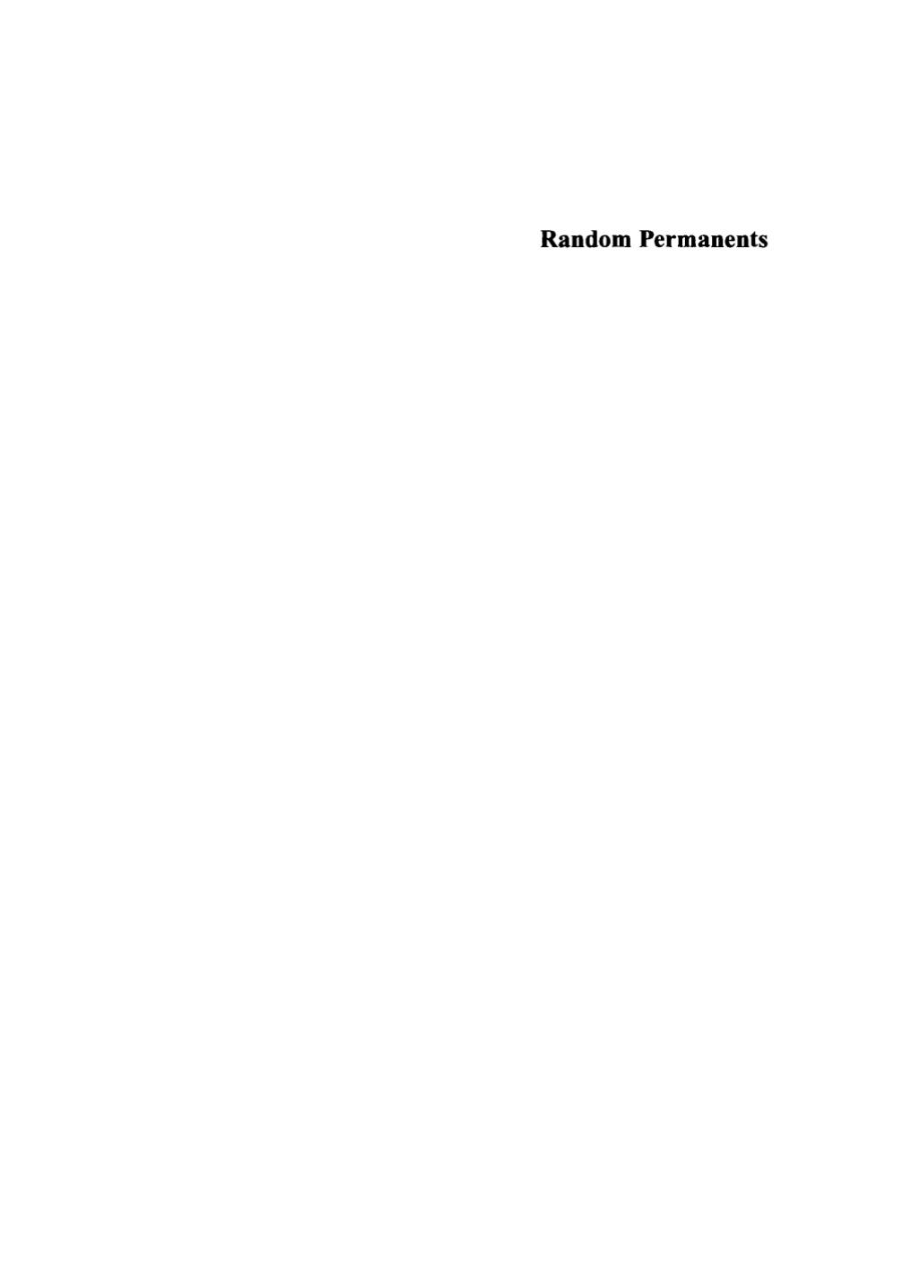 Random Permanents 1st Edition â€“ PDF/EPUB Version Downloadable