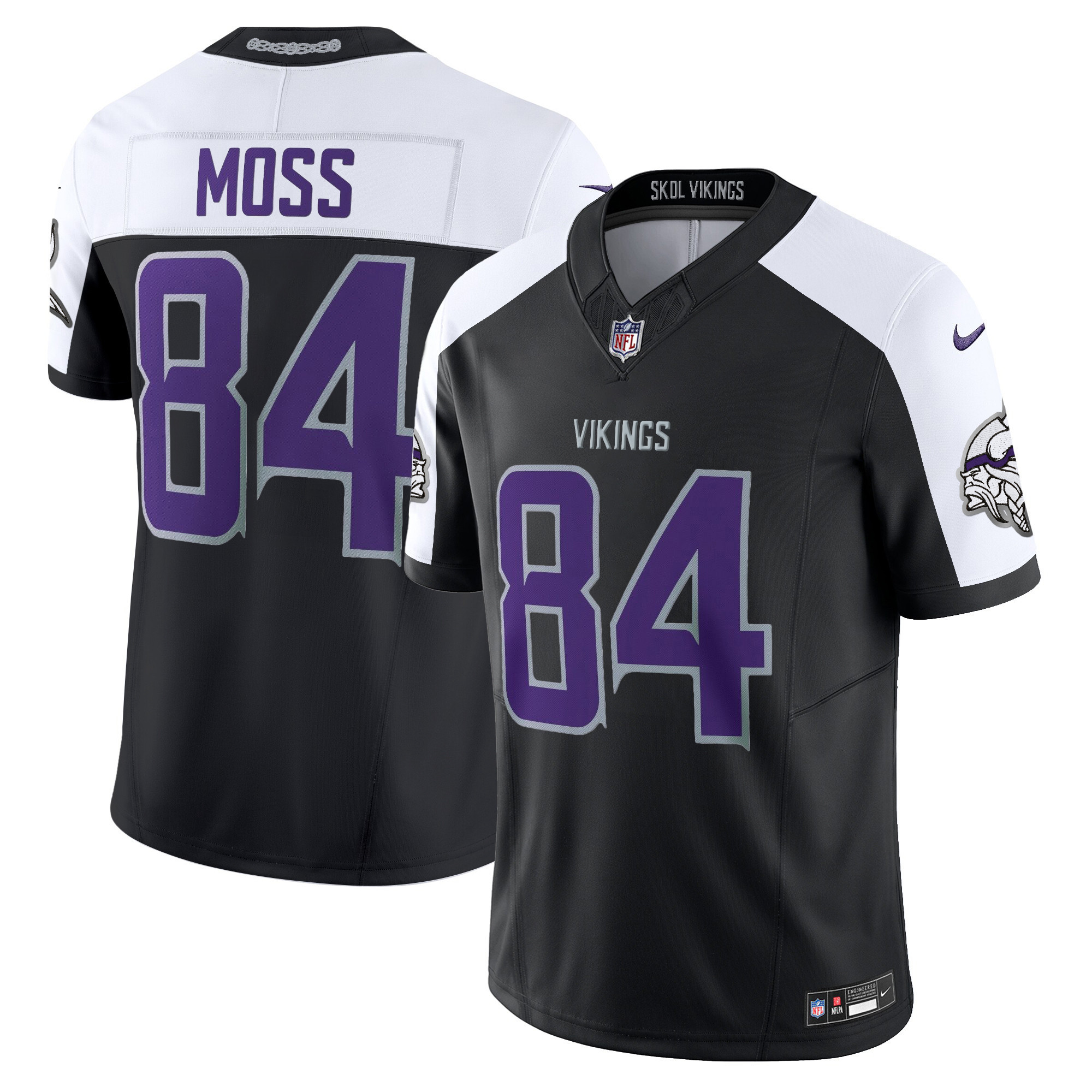 Randy Moss Men's 2024 Minnesota Vikings Winter Warrior Vapor Limited Black Alternate Jersey - All Stitched