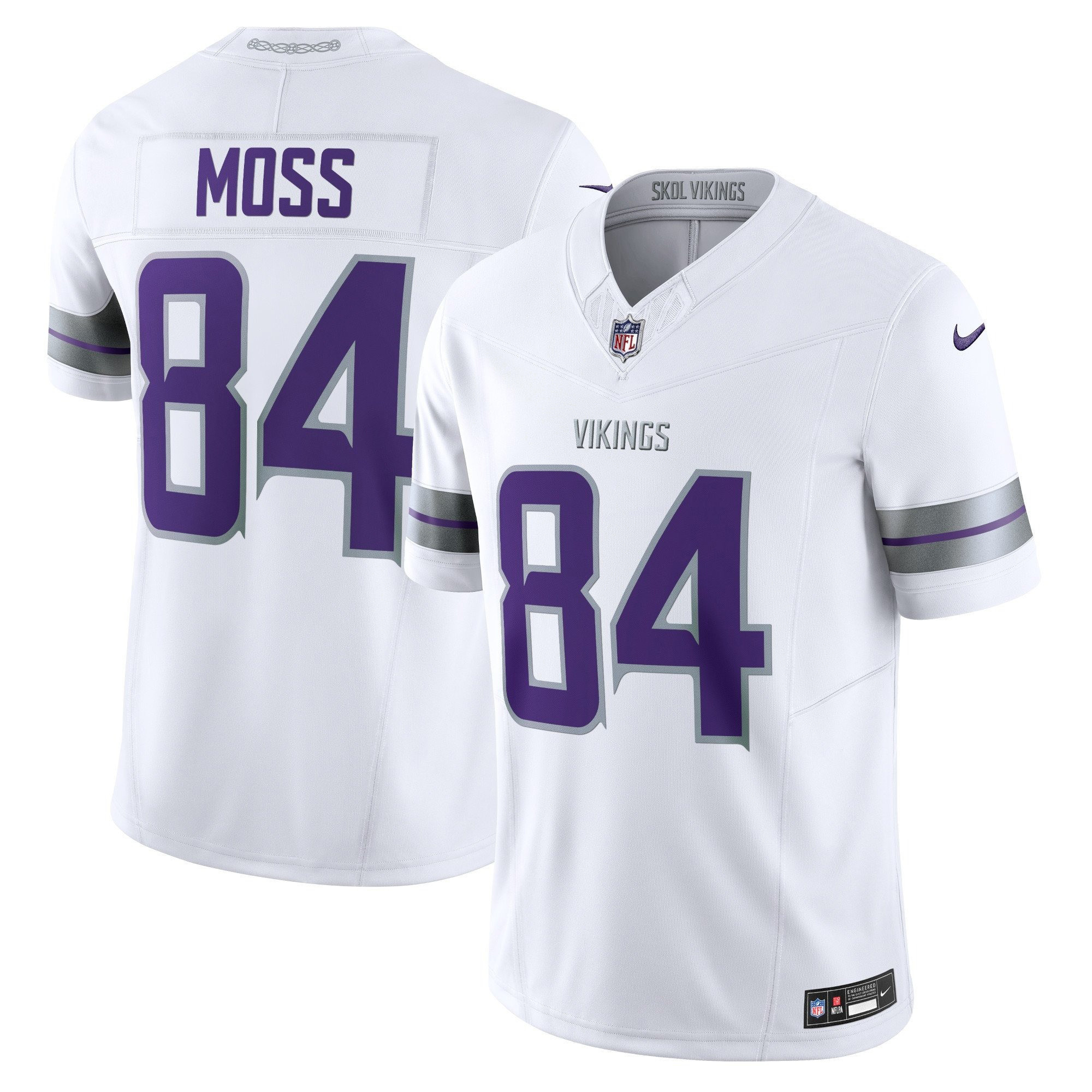 Randy Moss Men's 2024 Minnesota Vikings Winter Warrior Vapor Limited White Jersey - All Stitched