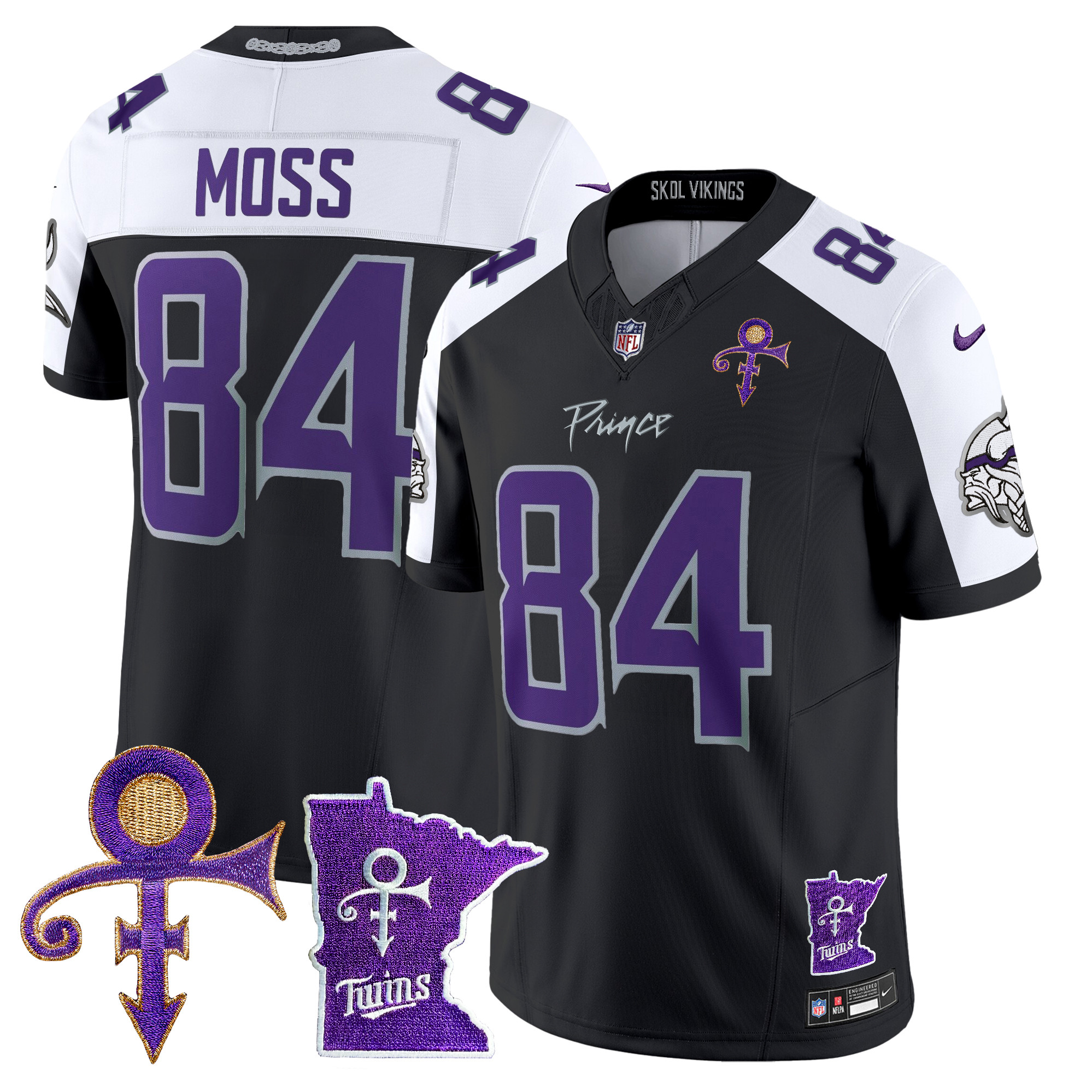 Randy Moss Men's Minnesota Vikings 2024 Prince Vapor Limited Black Alternate Jersey - All Stitched