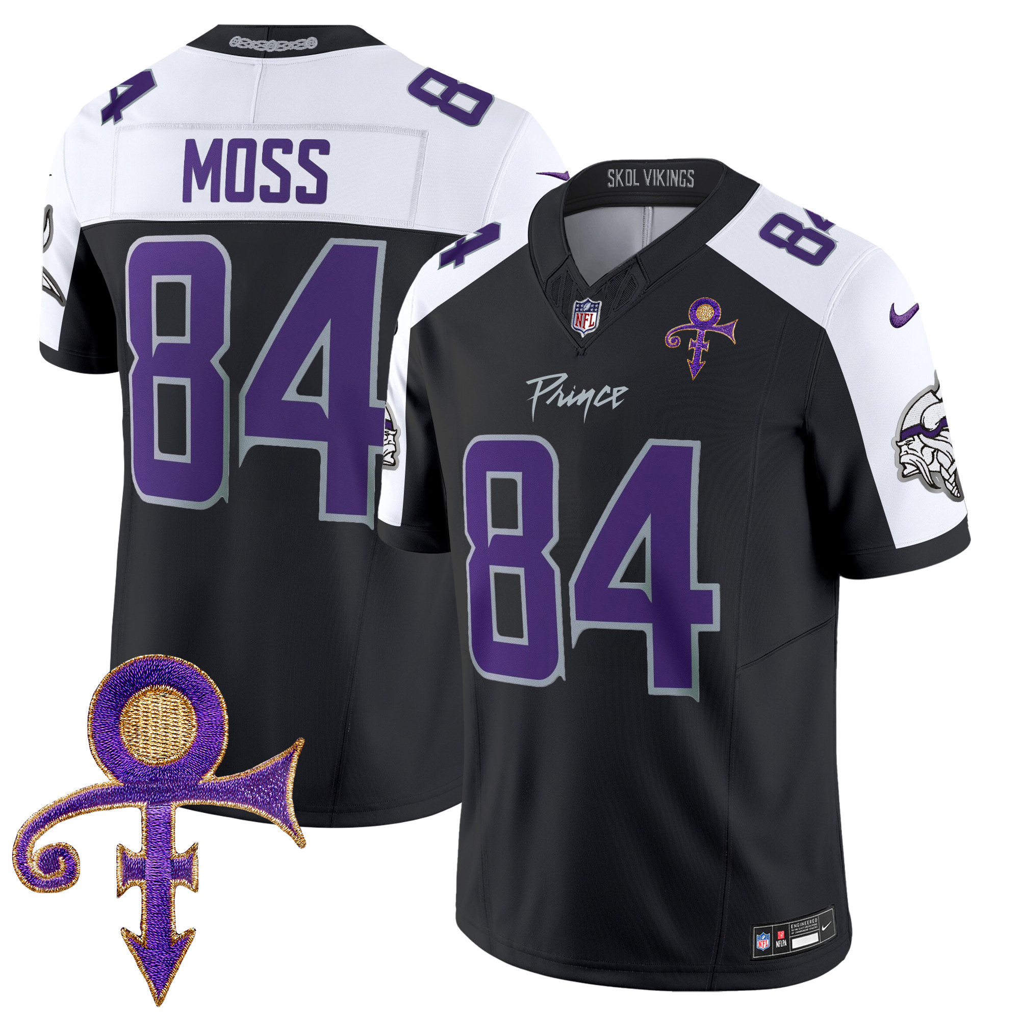 Randy Moss Men's Minnesota Vikings 2024 Prince Vapor Limited Black Alternate Jersey - All Stitched