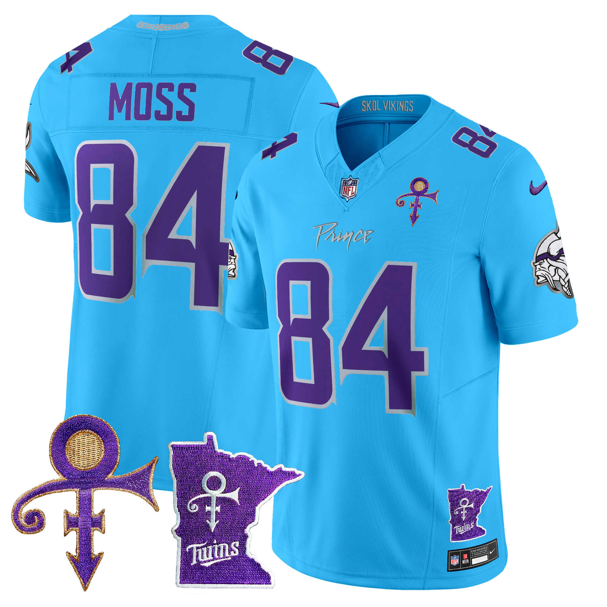 Randy Moss Men's Minnesota Vikings 2024 Prince Vapor Limited Light Blue Jersey - All Stitched