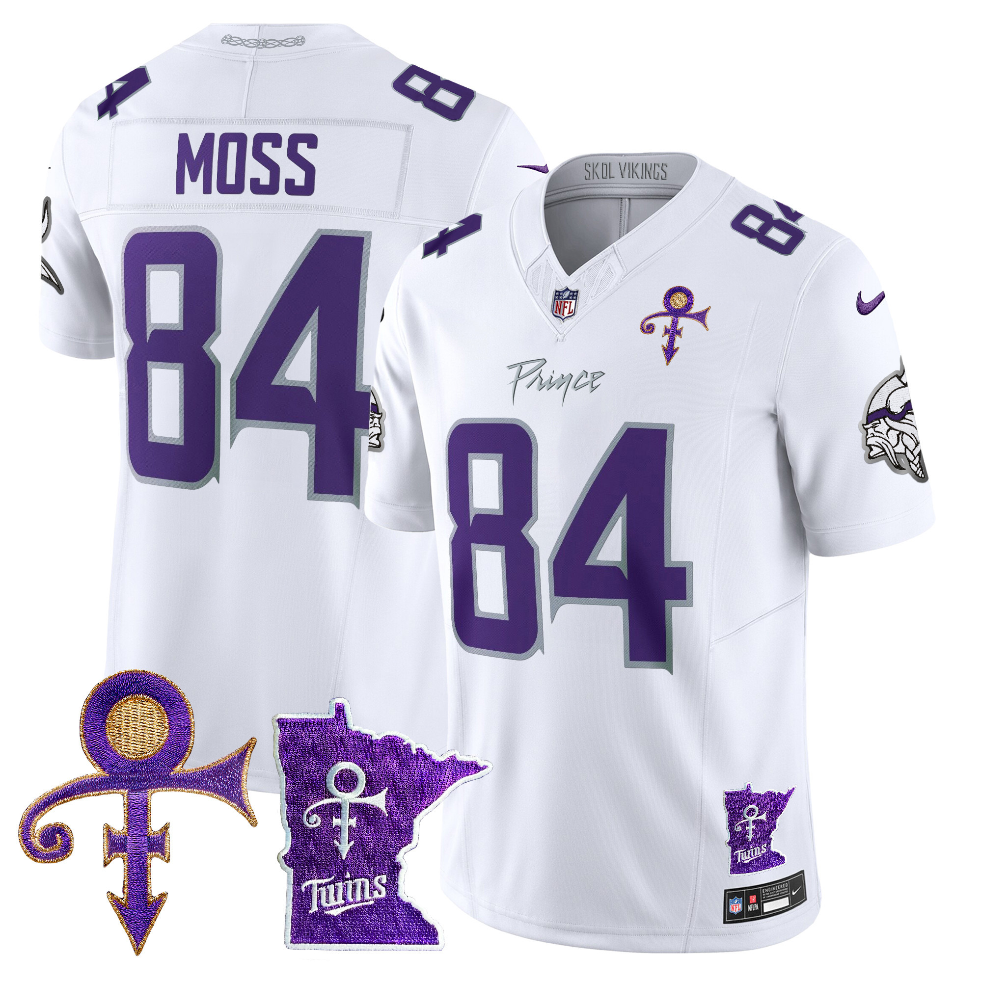 Randy Moss Men's Minnesota Vikings 2024 Prince Vapor Limited White Limited Jersey - All Stitched