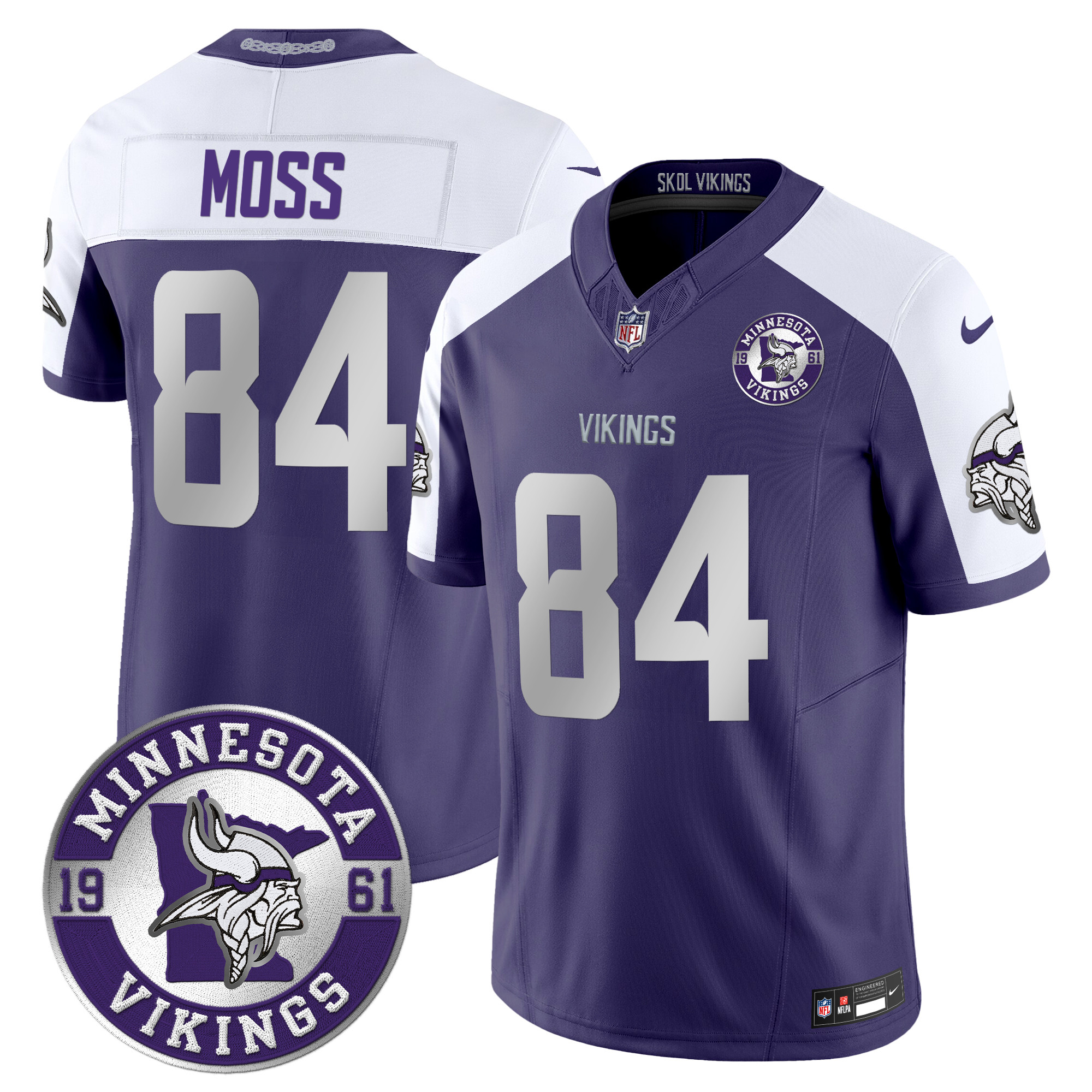 Randy Moss Men's Minnesota Vikings 2024 Vapor Limited Purple Alternate Jersey - All Stitched