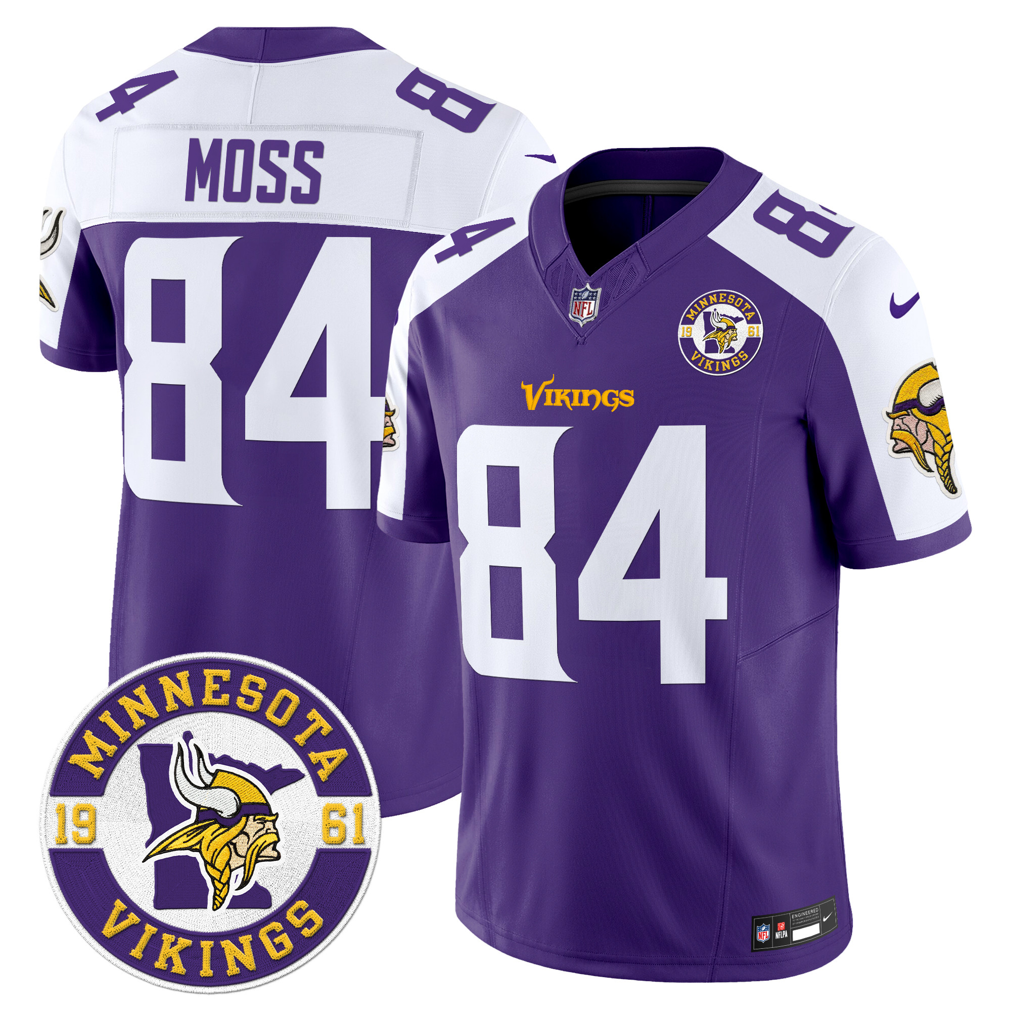 Randy Moss Men's Minnesota Vikings 2024 Vapor Limited Purple Alternate Jersey - All Stitched