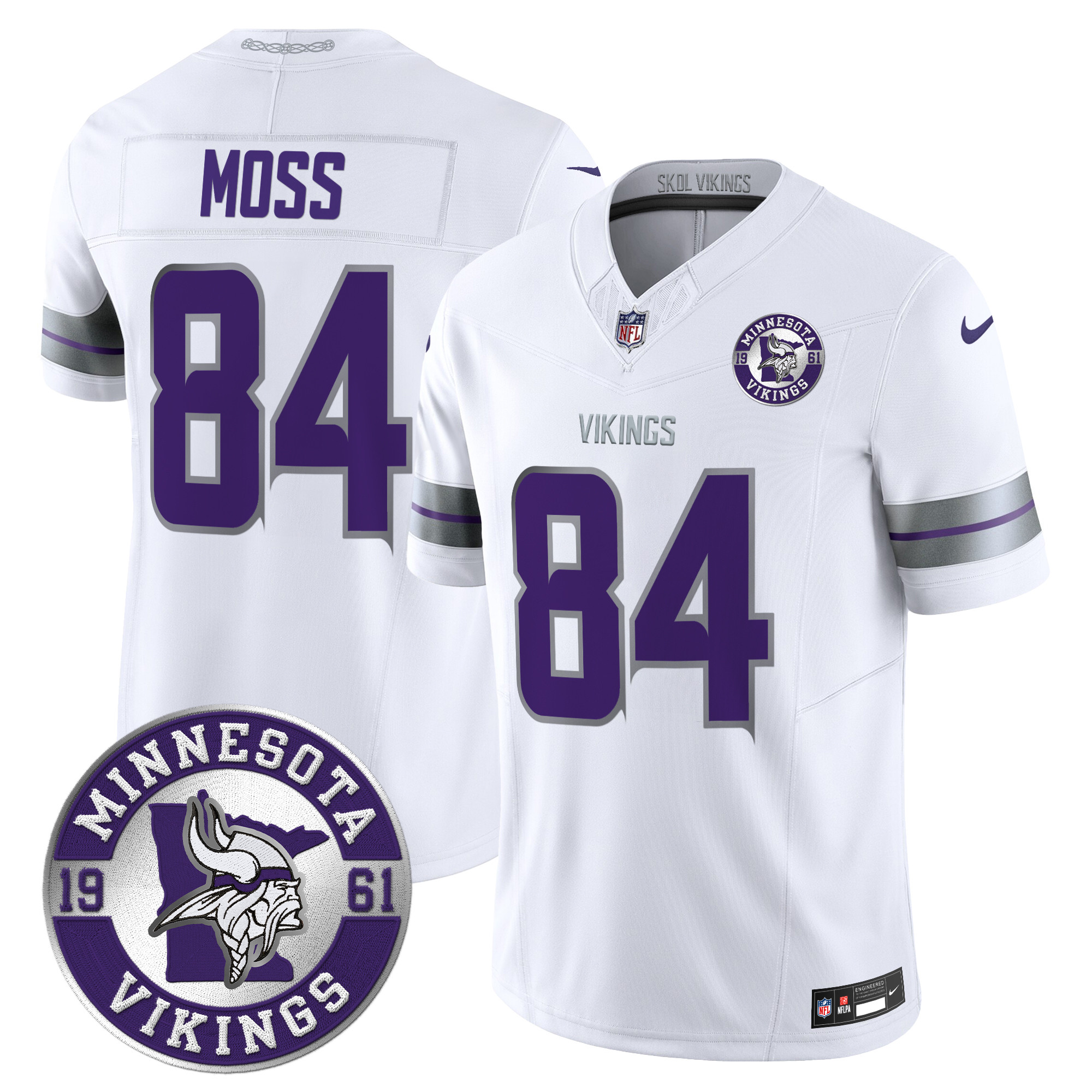 Randy Moss Men's Minnesota Vikings 2024 Vapor Limited White Jersey - All Stitched