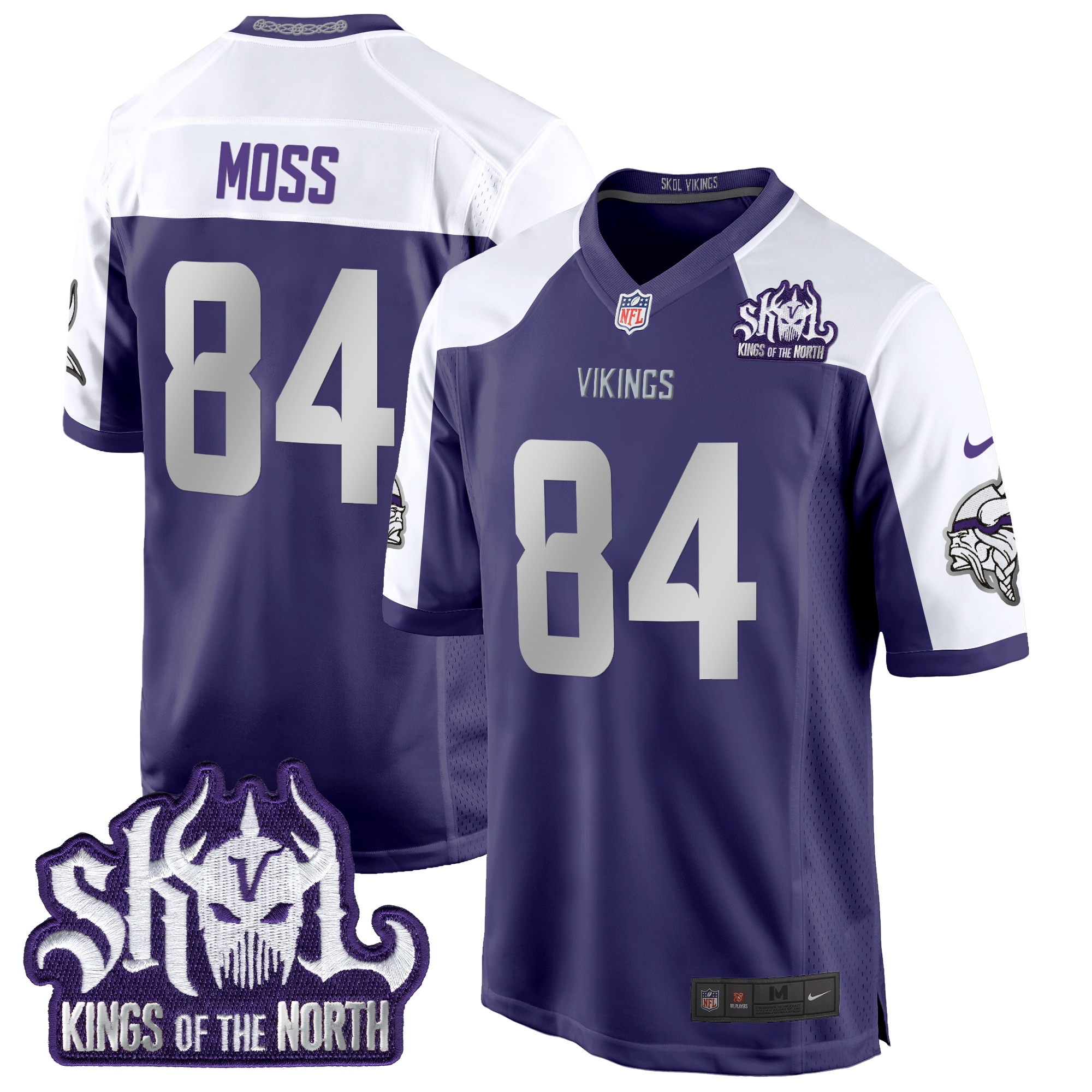 Randy Moss Men's Minnesota Vikings 2024 Winter Warrior Skol Patch Game Purple Alternate Jersey - All Stitched