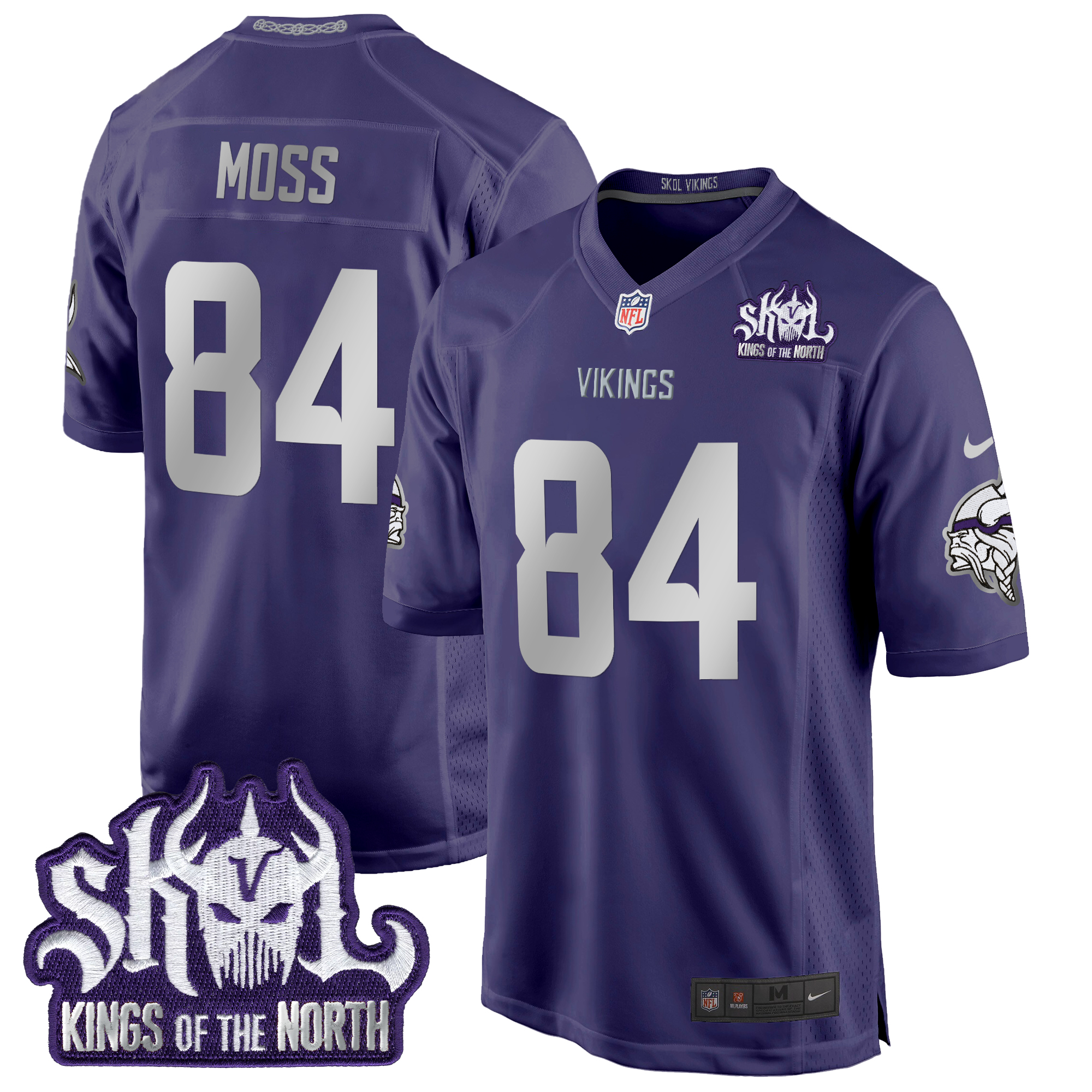 Randy Moss Men's Minnesota Vikings 2024 Winter Warrior Skol Patch Game Purple Jersey - All Stitched