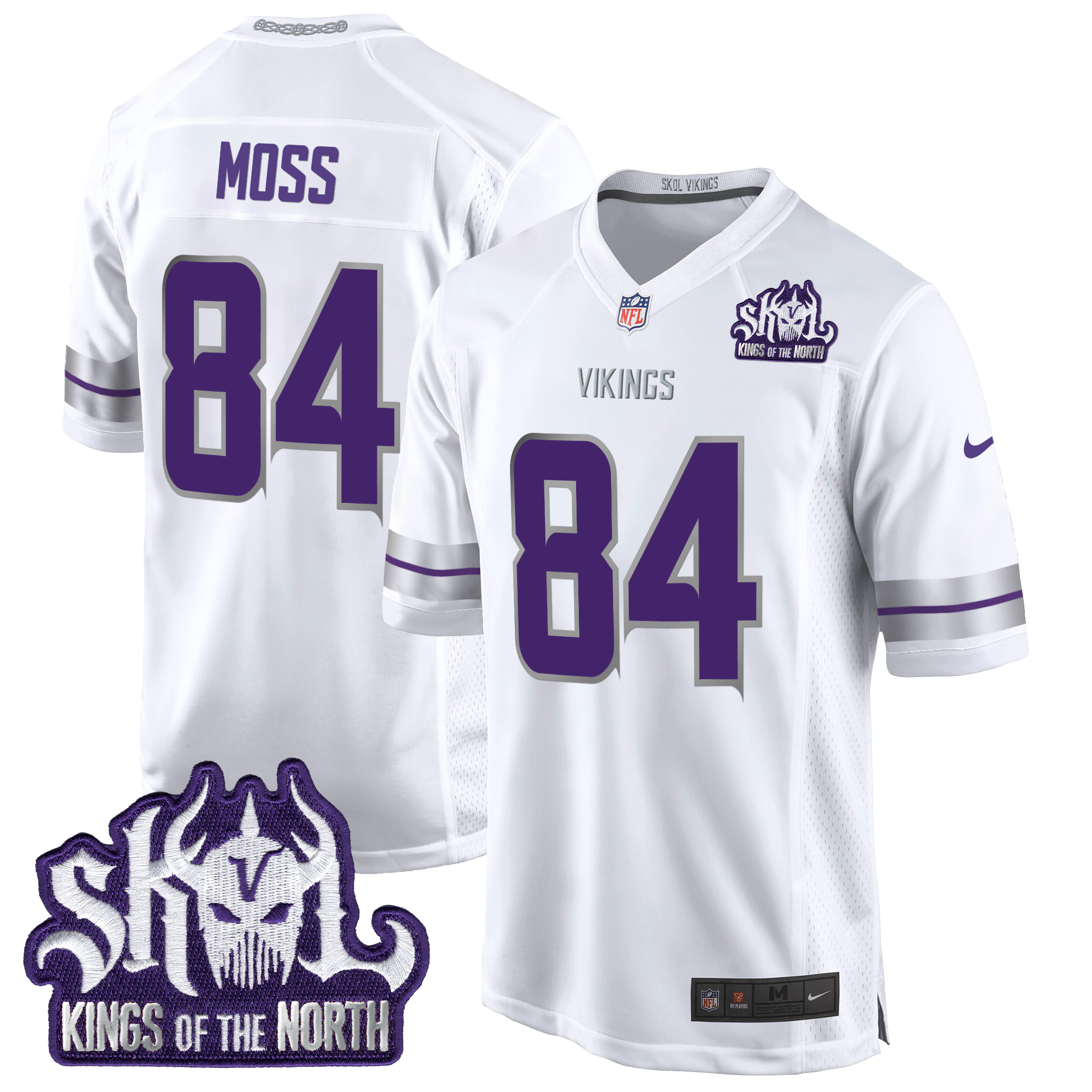 Randy Moss Men's Minnesota Vikings 2024 Winter Warrior Skol Patch Game White Jersey - All Stitched