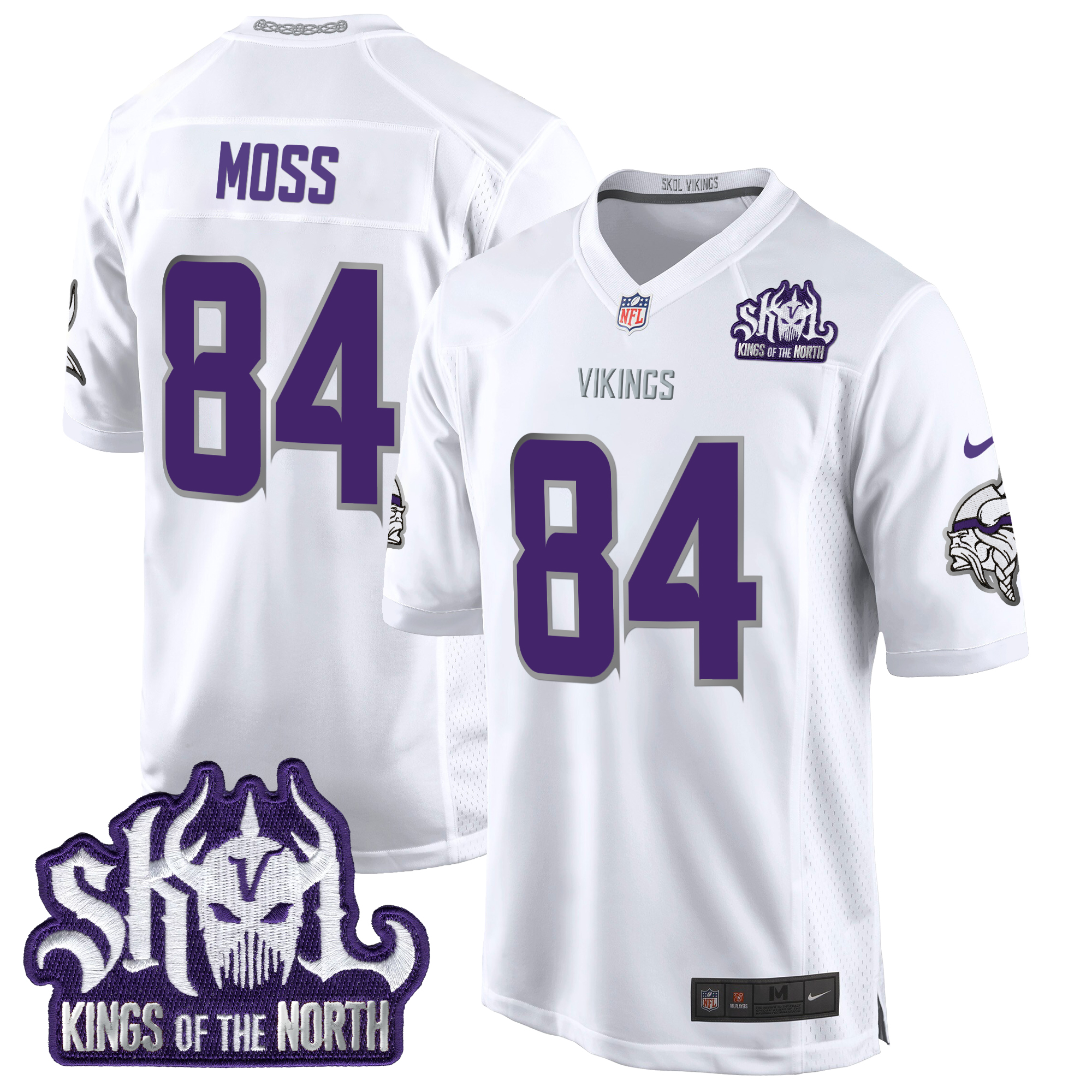 Randy Moss Men's Minnesota Vikings 2024 Winter Warrior Skol Patch Game White Limited Jersey - All Stitched