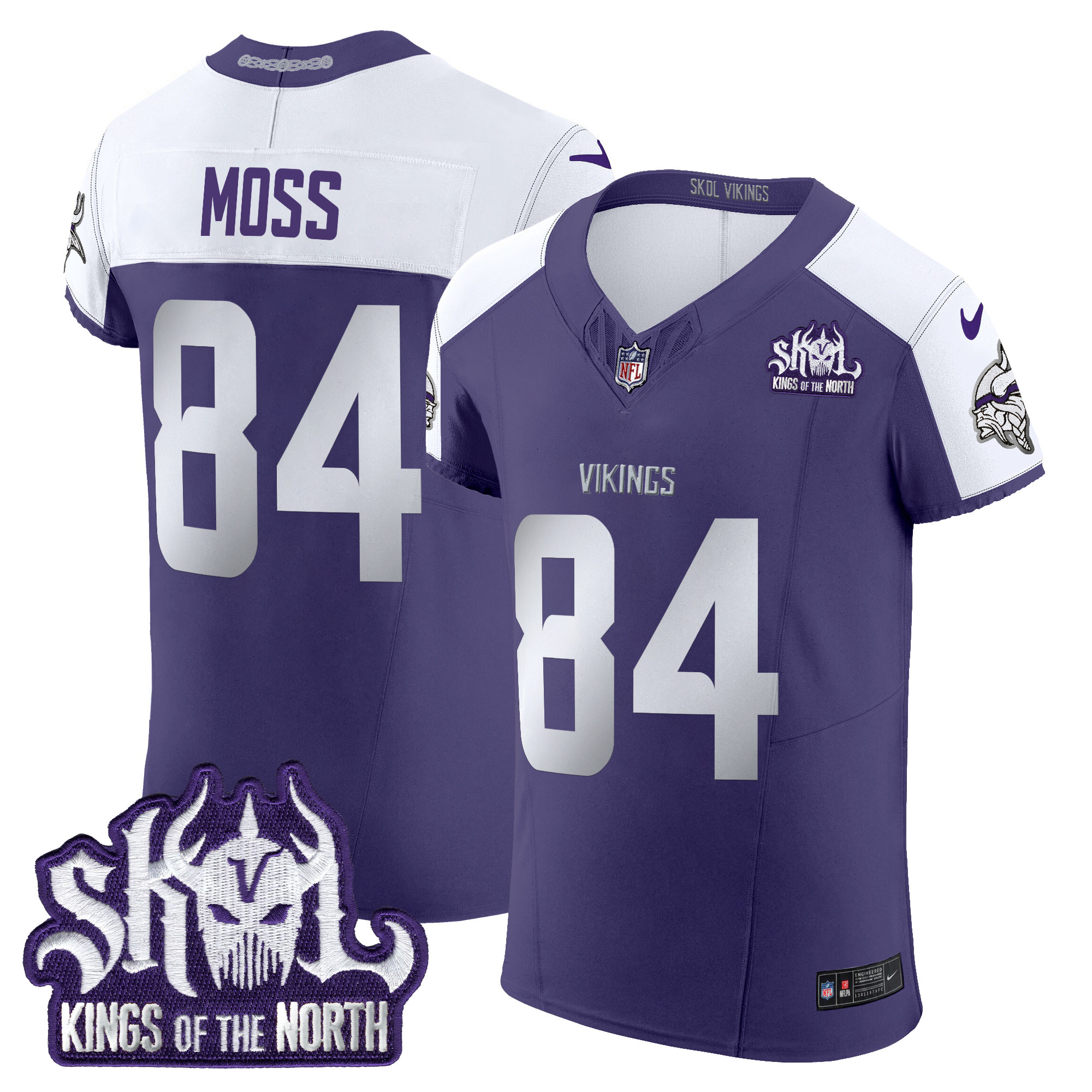 Randy Moss Men's Minnesota Vikings 2024 Winter Warrior Skol Patch Vapor Elite Purple Alternate Jersey - All Stitched