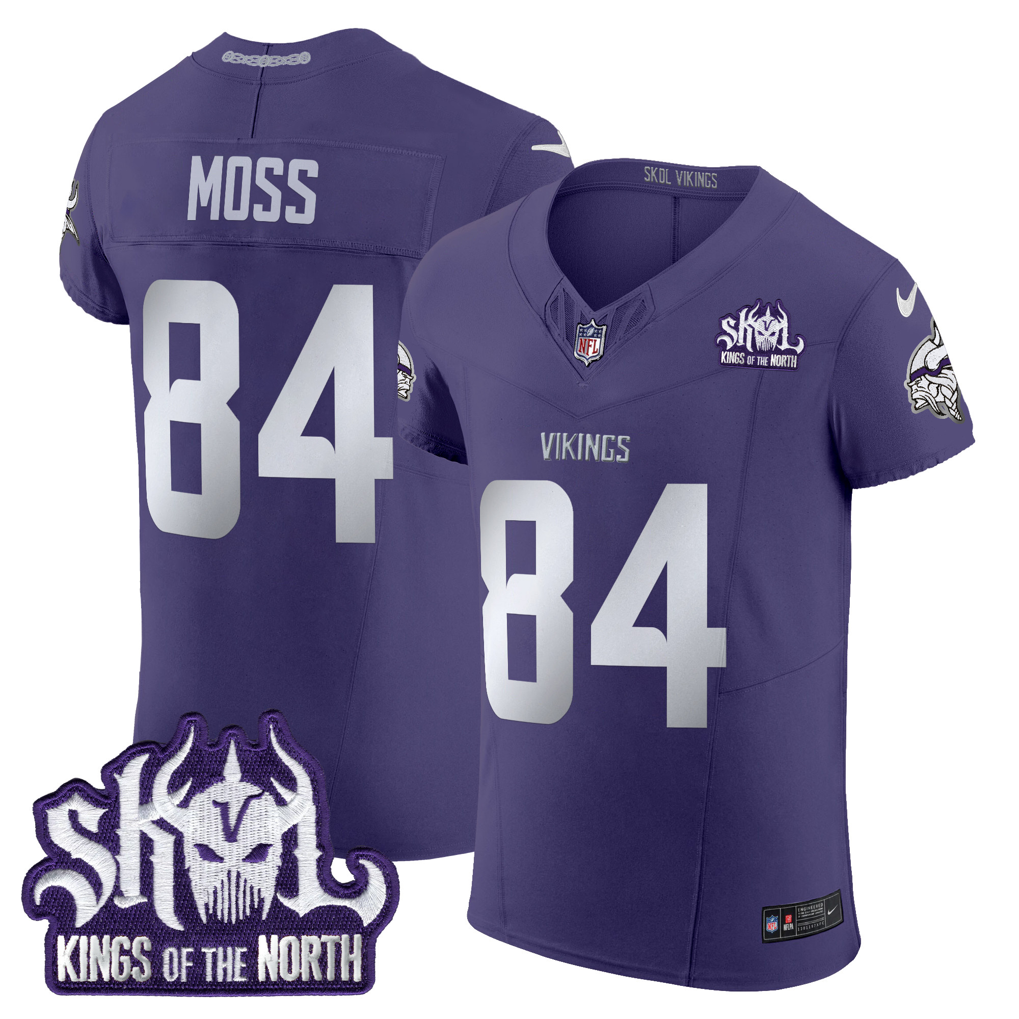 Randy Moss Men's Minnesota Vikings 2024 Winter Warrior Skol Patch Vapor Elite Purple Jersey - All Stitched