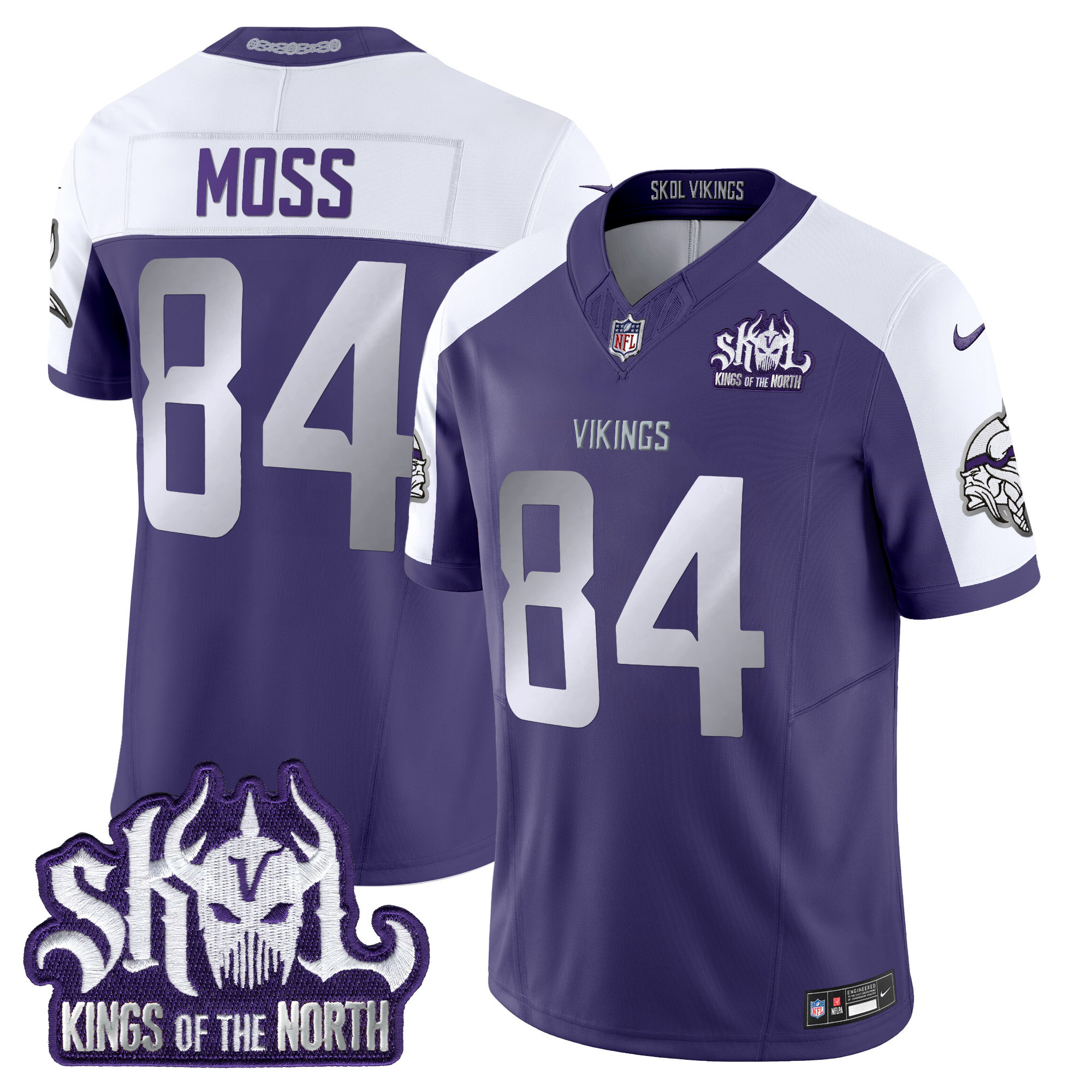 Randy Moss Men's Minnesota Vikings 2024 Winter Warrior Skol Patch Vapor Limited Purple Alternate Jersey - All Stitched