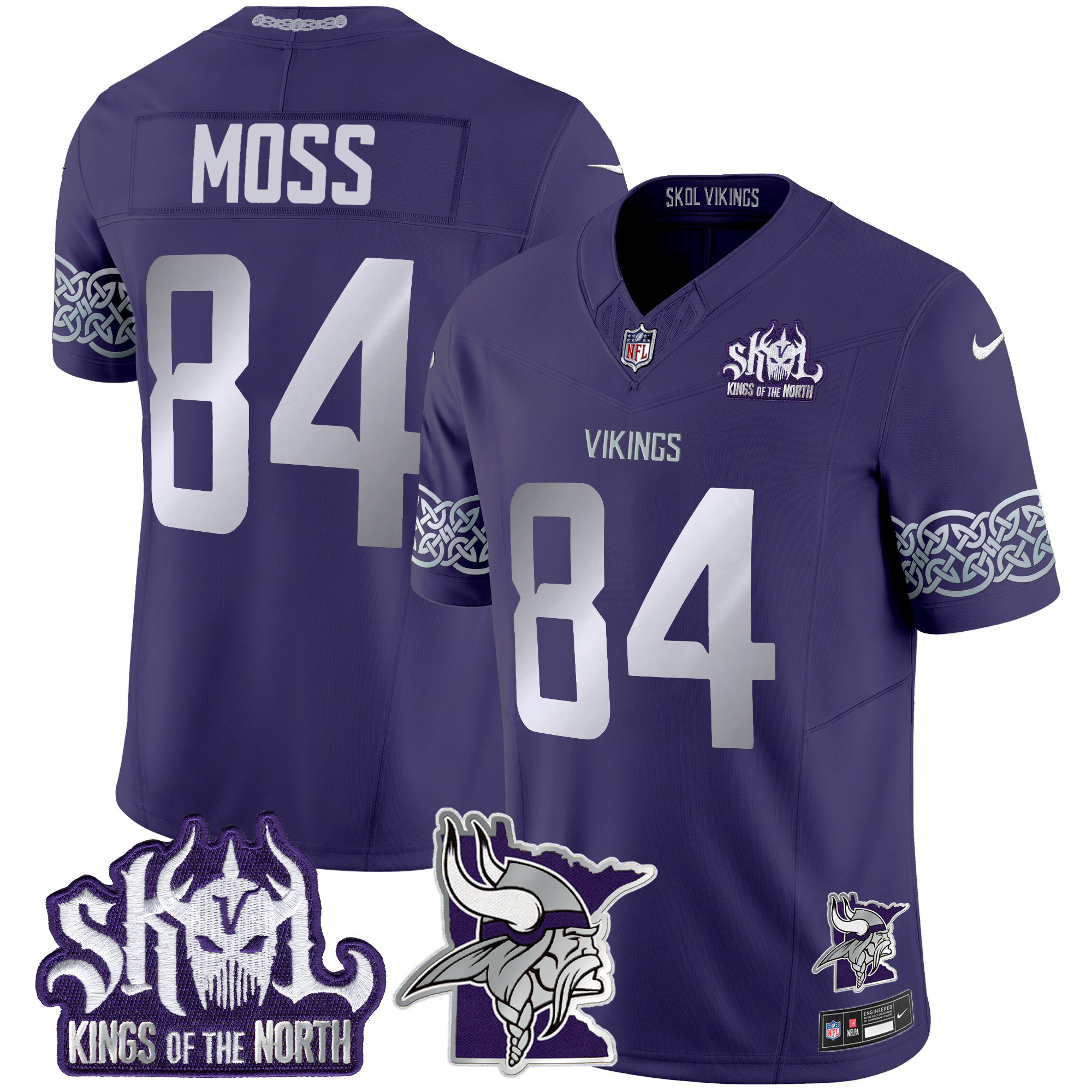 Randy Moss Men's Minnesota Vikings 2024 Winter Warrior Skol Patch Vapor Limited Purple Jersey - All Stitched