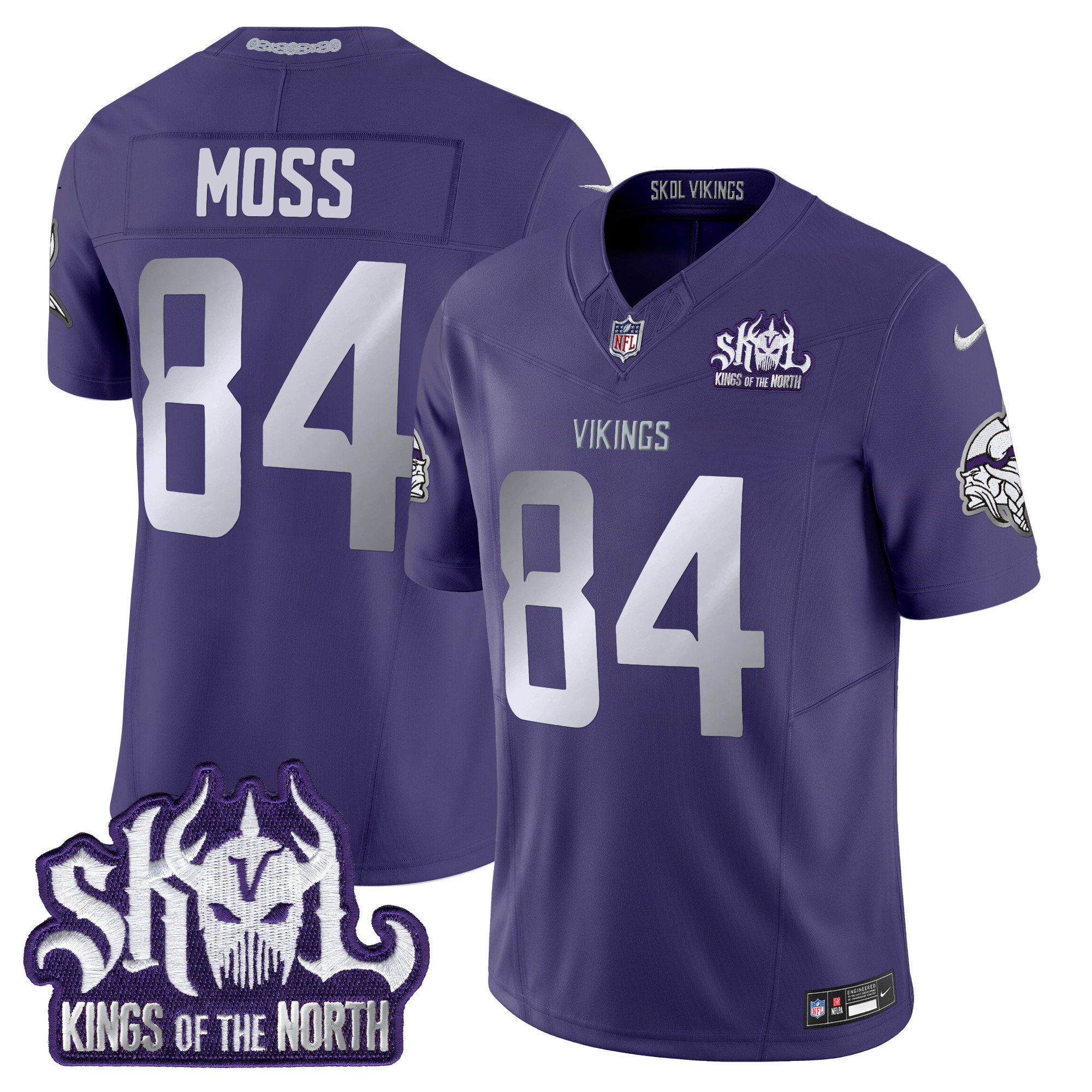 Randy Moss Men's Minnesota Vikings 2024 Winter Warrior Skol Patch Vapor Limited Purple Jersey - All Stitched