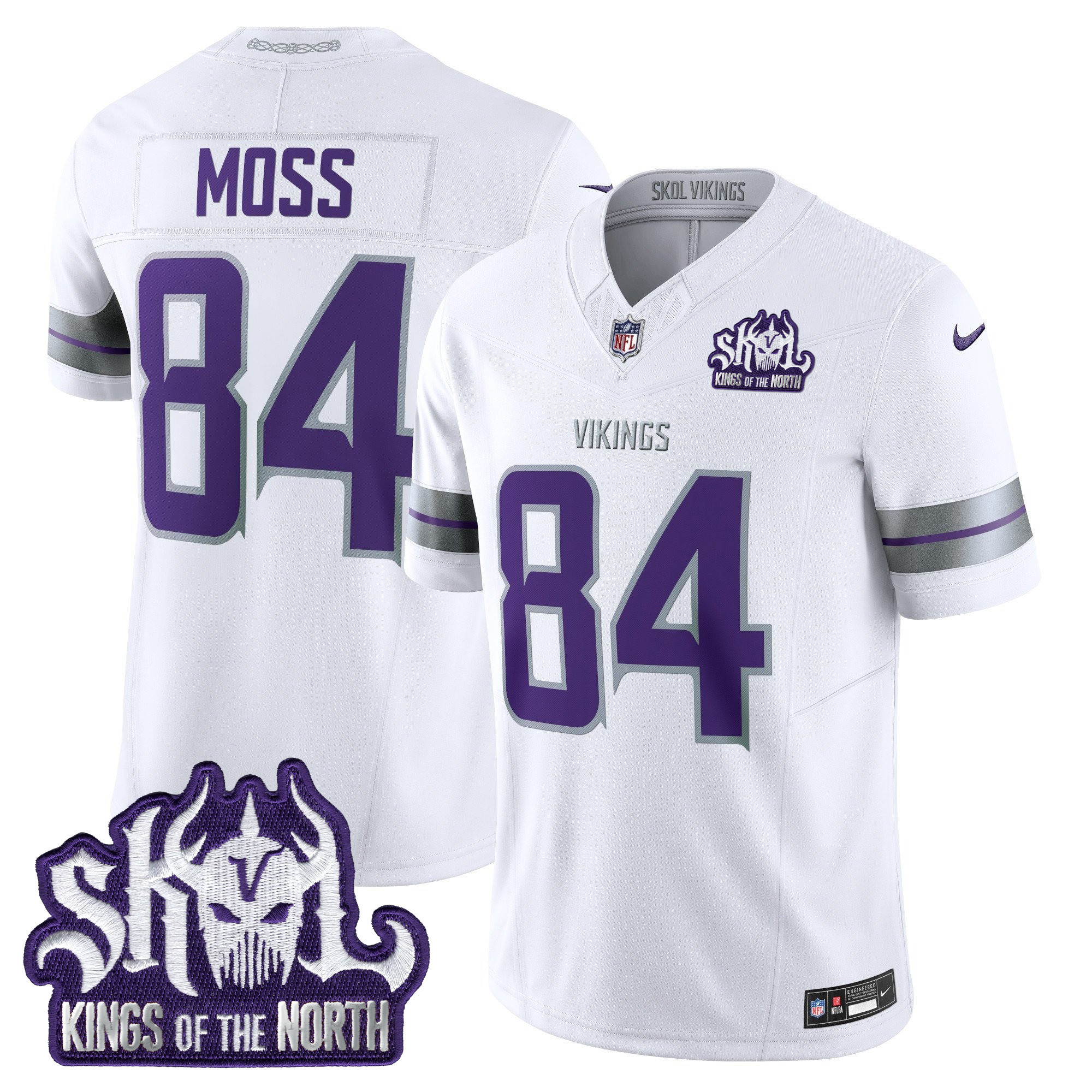 Randy Moss Men's Minnesota Vikings 2024 Winter Warrior Skol Patch Vapor Limited White Jersey - All Stitched