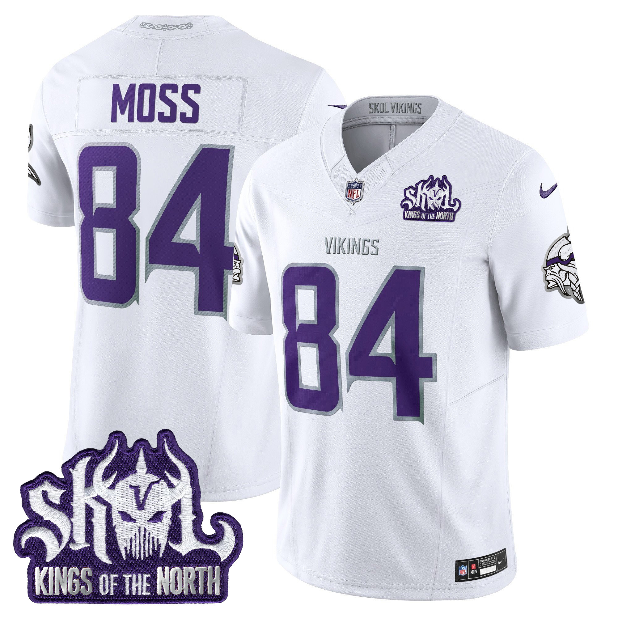 Randy Moss Men's Minnesota Vikings 2024 Winter Warrior Skol Patch Vapor Limited White Limited Jersey - All Stitched